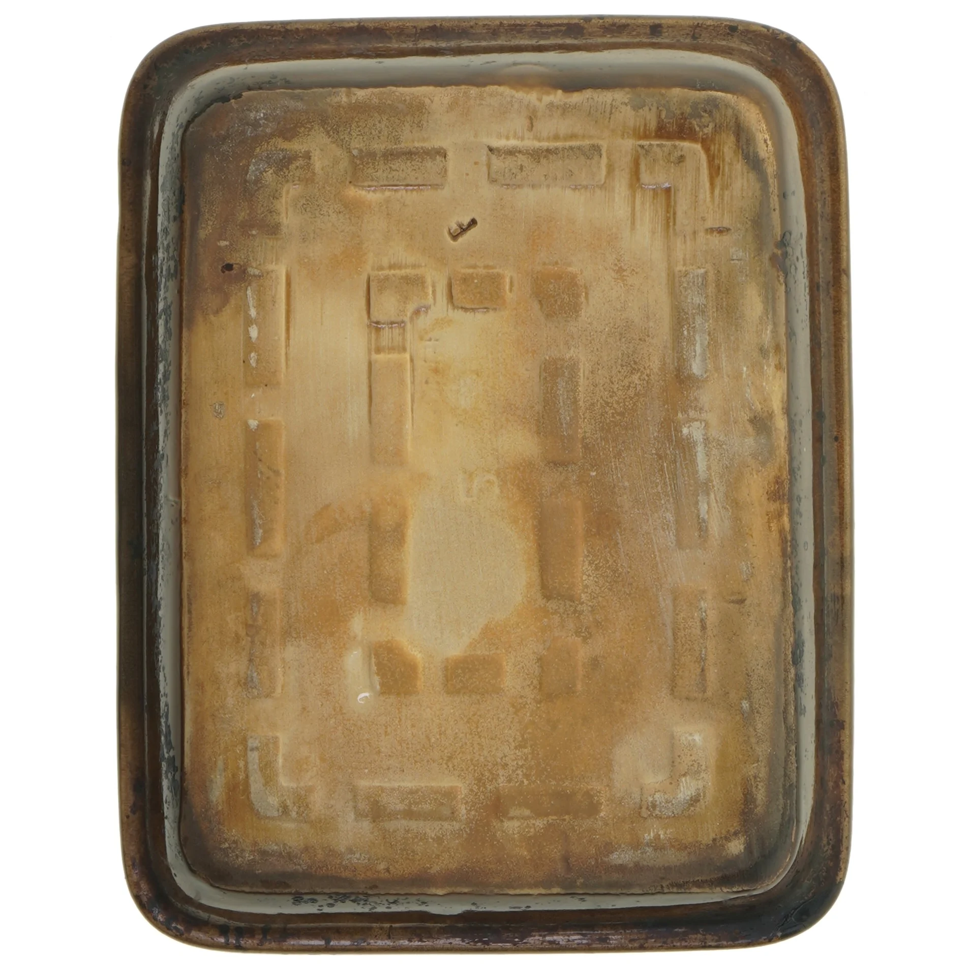 Rustik serveringsbakke med flettet kant (str. 26x20 cm)