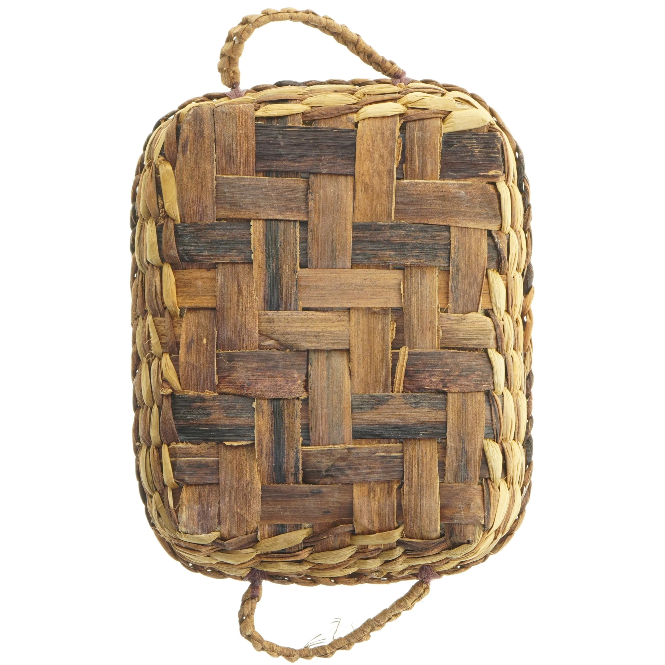 Rustik serveringsbakke med flettet kant (str. 26x20 cm)