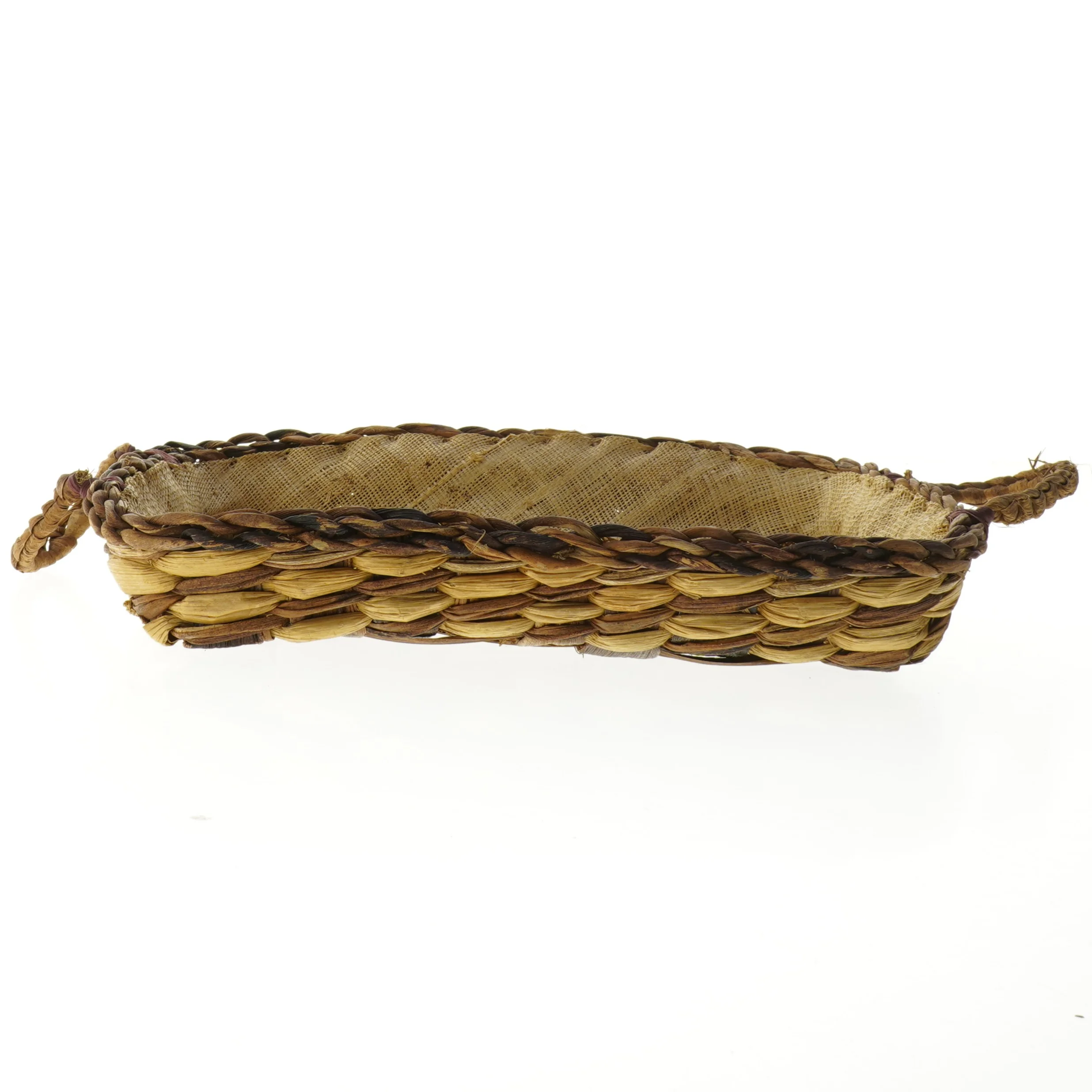 Rustik serveringsbakke med flettet kant (str. 26x20 cm)