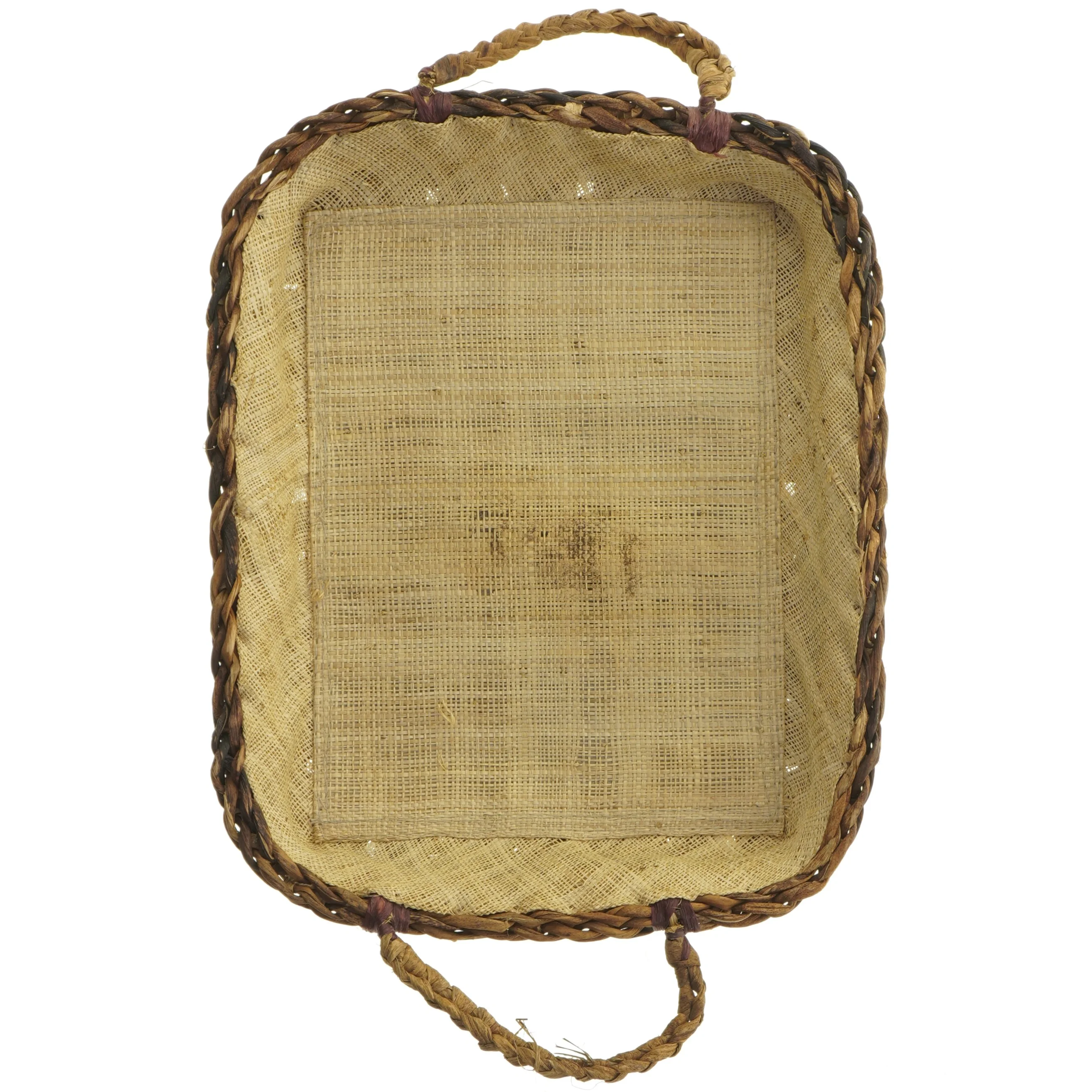 Rustik serveringsbakke med flettet kant (str. 26x20 cm)