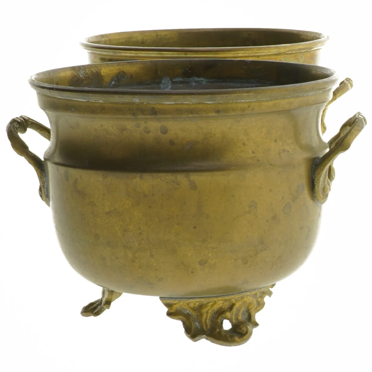 Messing urtepotteskjuler (str. Ø 13,5x11 cm)