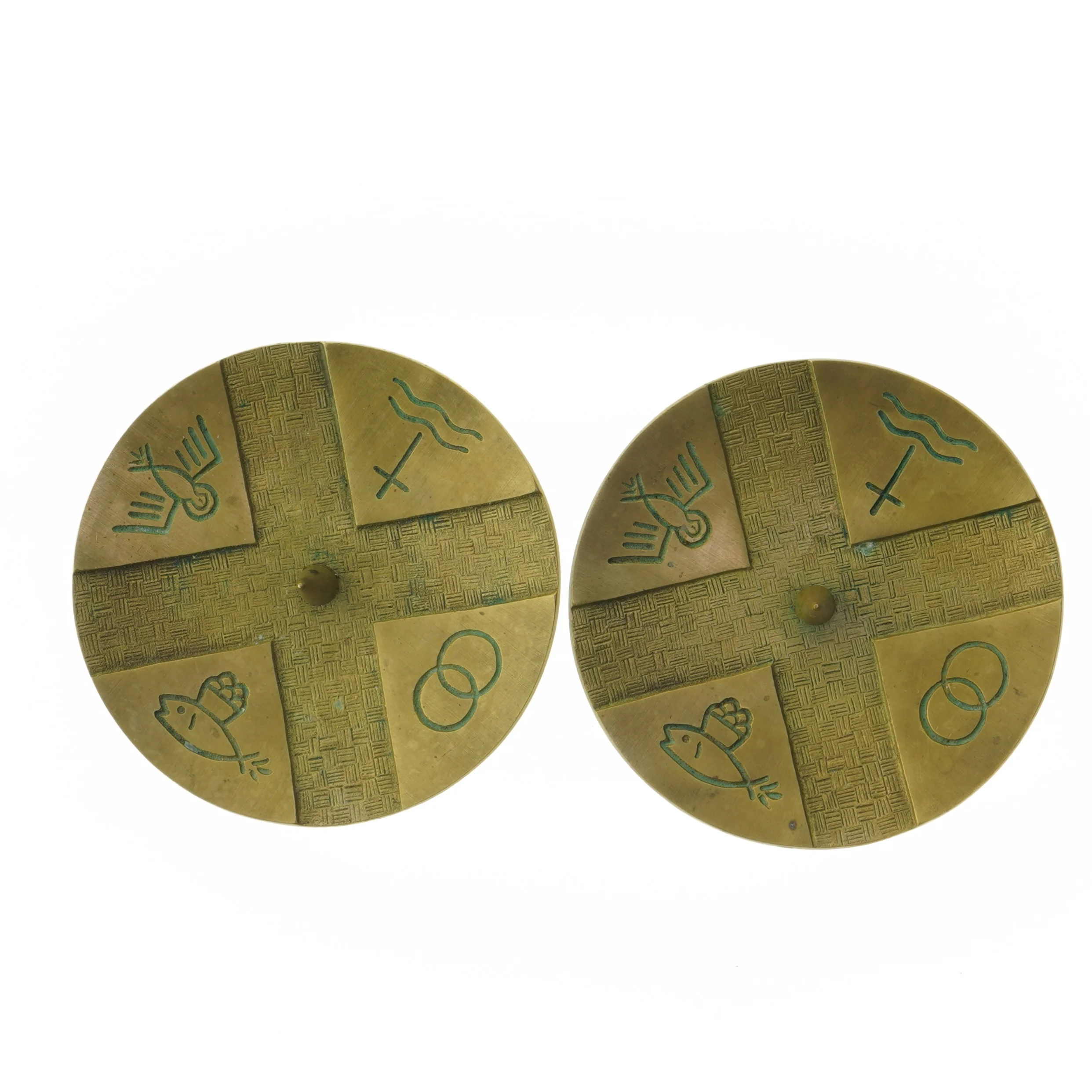 Retro lysestager (str. Ø 14x7 cm)