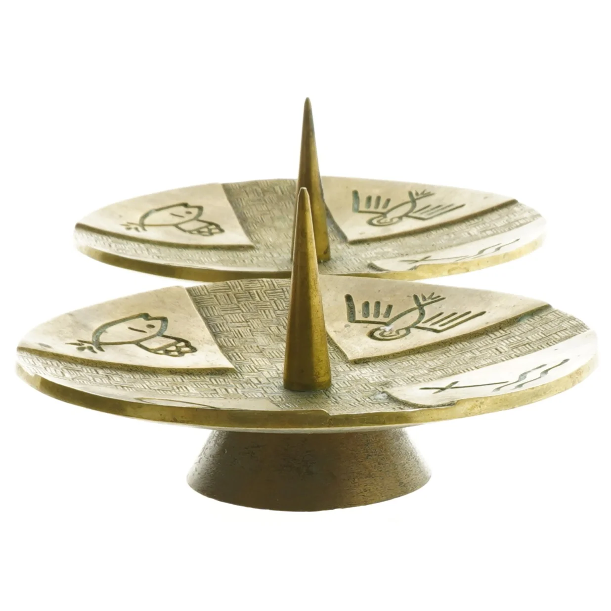 Retro lysestager (str. Ø 14x7 cm)