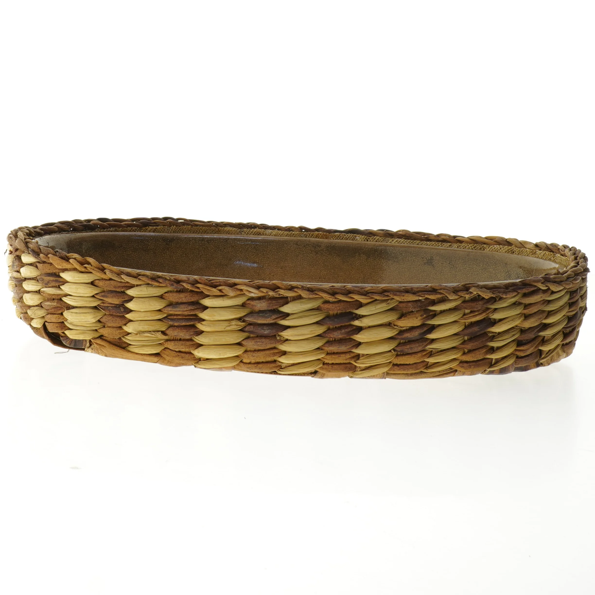 Oval fletkurv med indsats (str. 35 cm)
