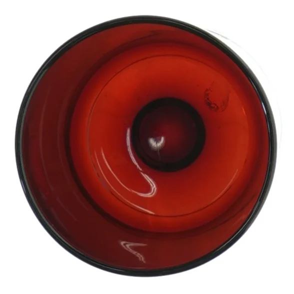 Rød glasvase fra Luminarc (str. H. 11,5 cm. ø. 6,5 cm)