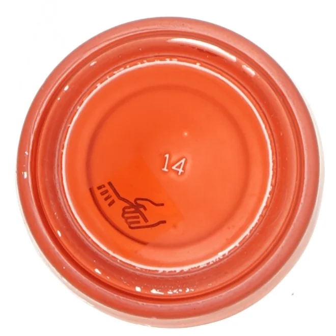 Sæt af seks røde glas fyrfadsstager(str. Ø 8x4 cm)