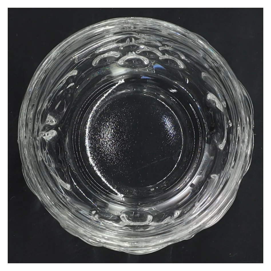 Glas vase med mønster (str. Ø 8,5x7 cm)