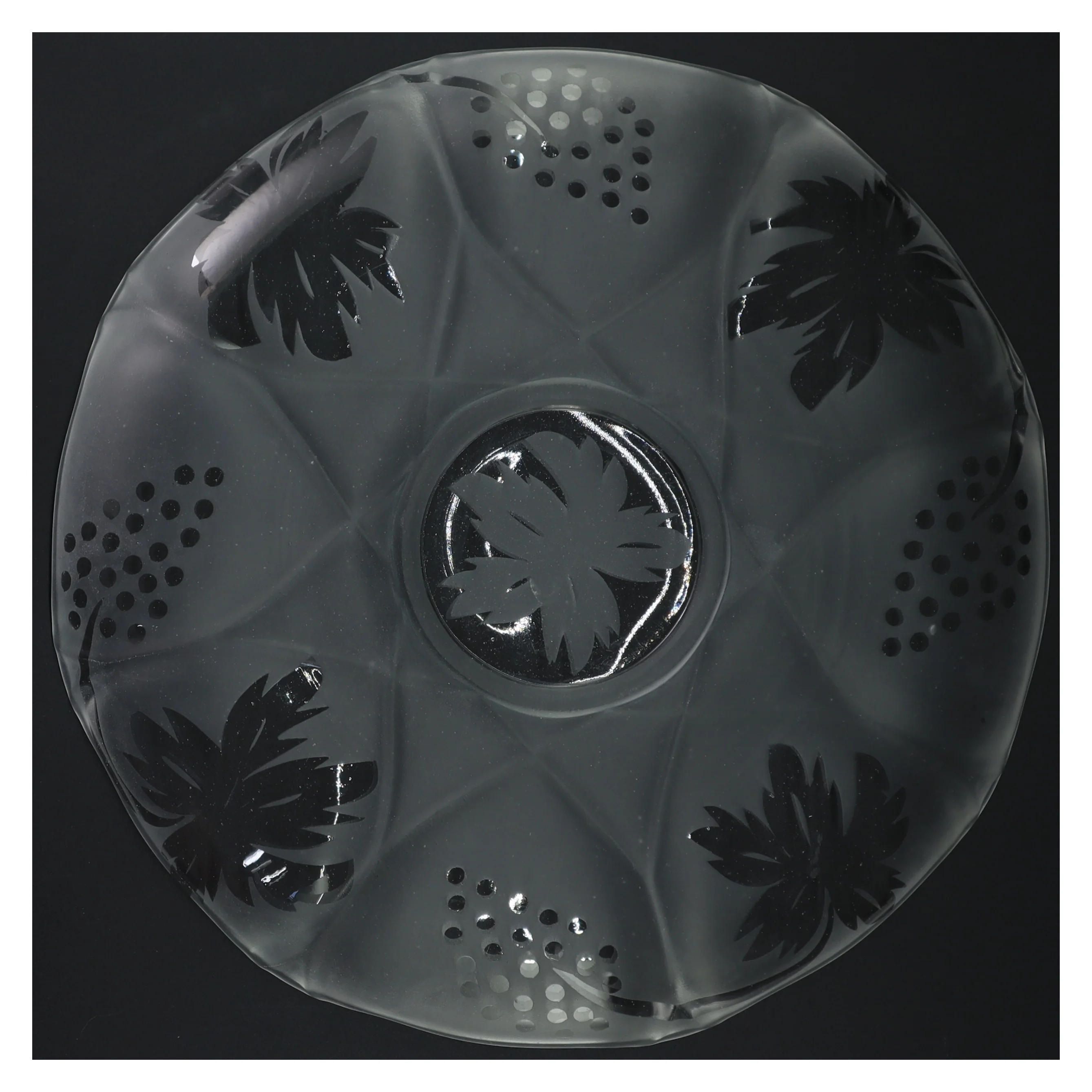 Glasfad med blomster (str. Ø. 28 cm)