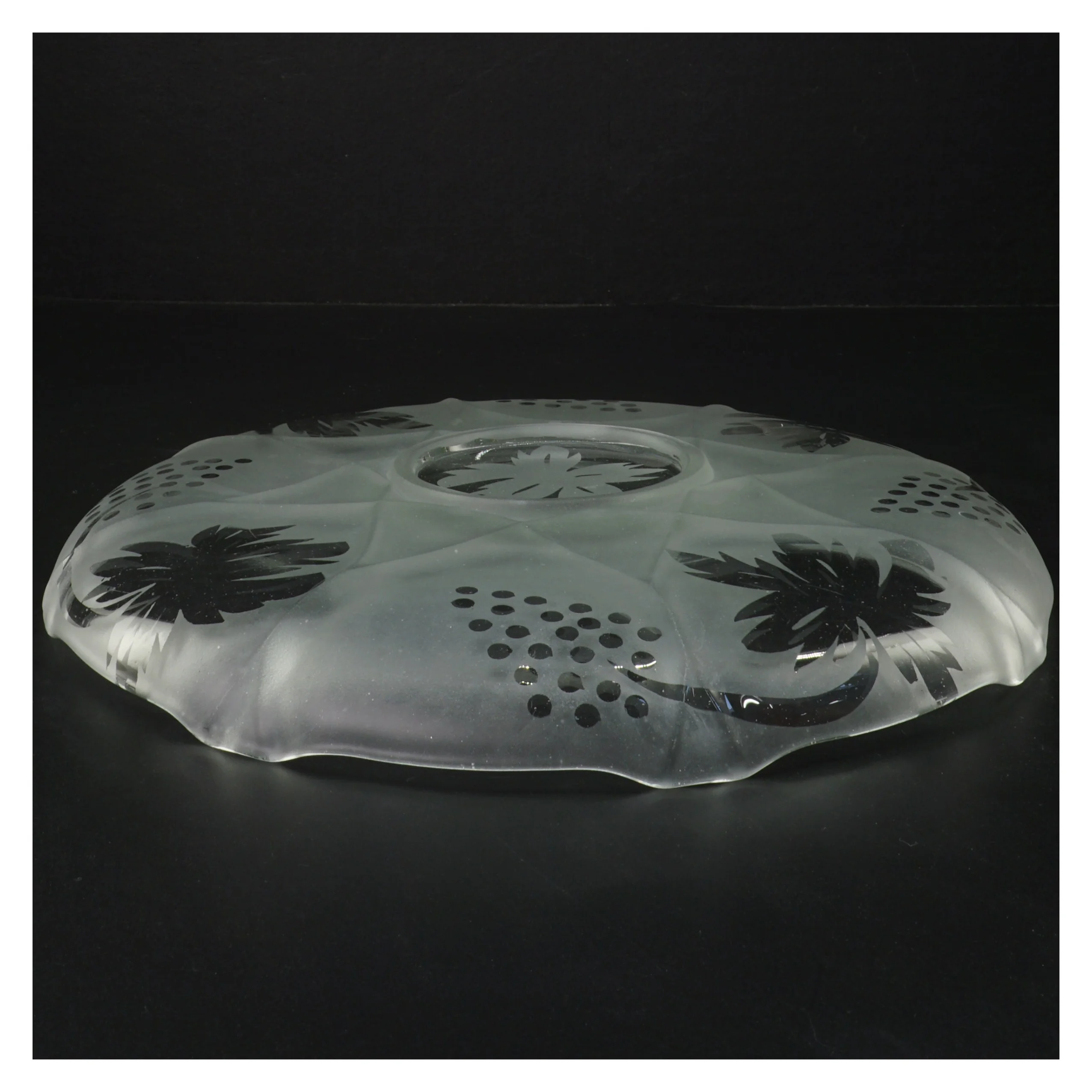 Glasfad med blomster (str. Ø. 28 cm)