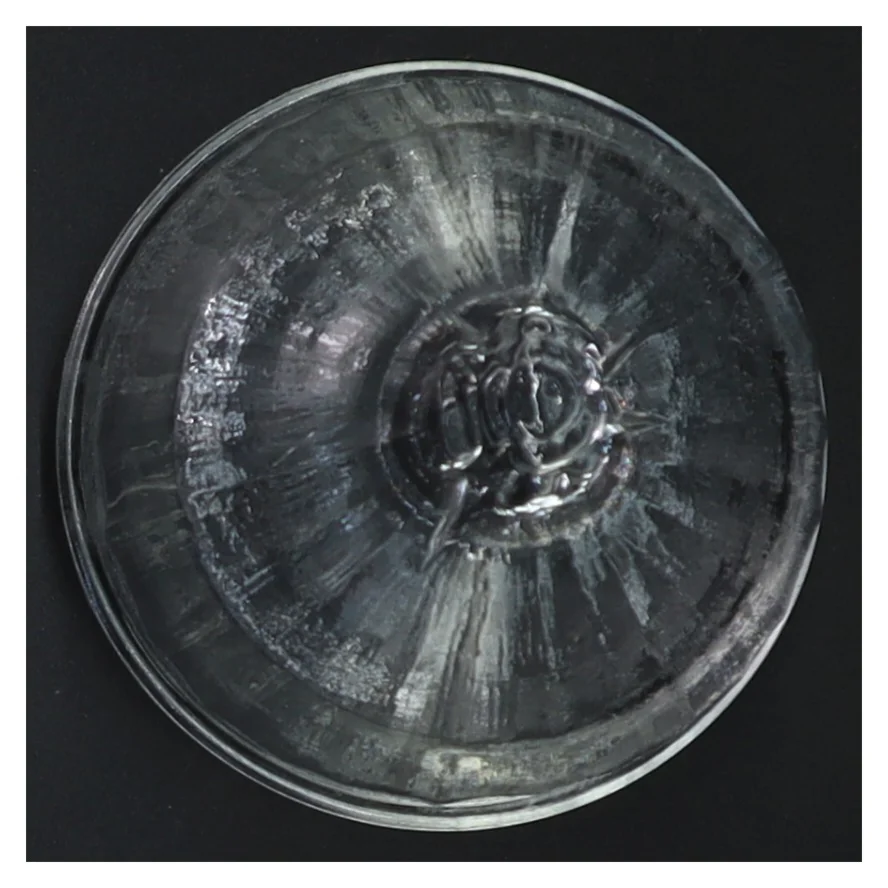 Glas lysestage med bakke (str. 10 cm)