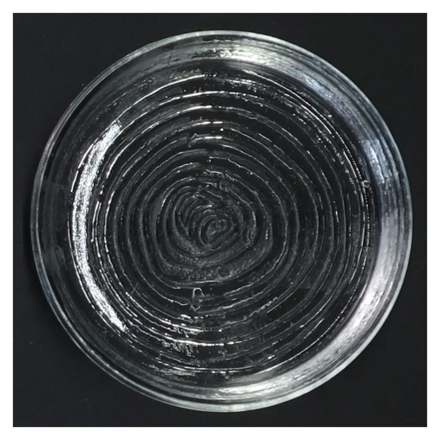 Glas lysestage med bakke (str. 10 cm)