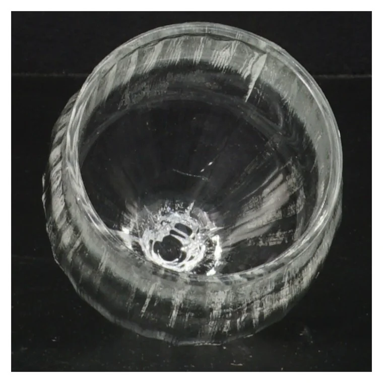 Glas lysestage med bakke (str. 10 cm)