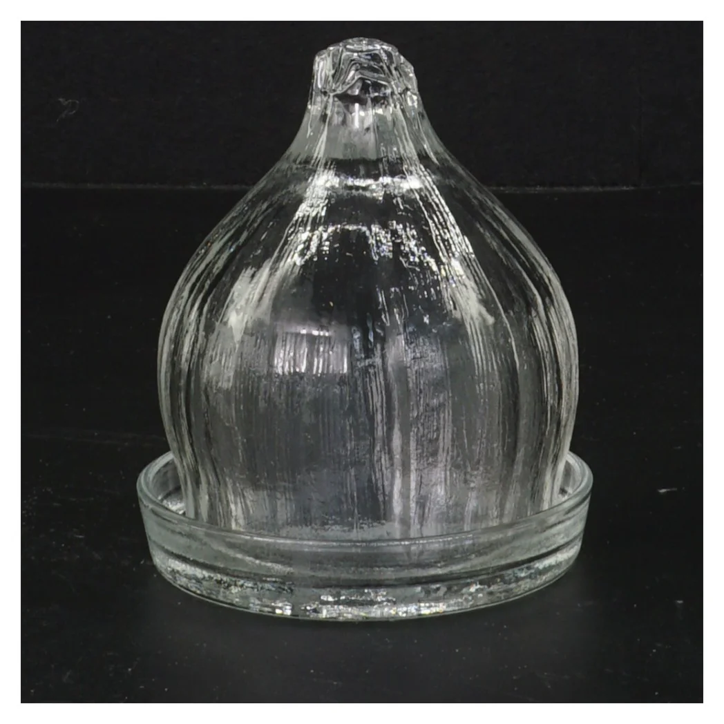 Glas lysestage med bakke (str. 10 cm)