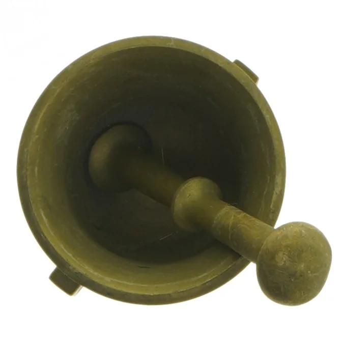 Messing morter og støder (str. Ø 6,5x7 cm)