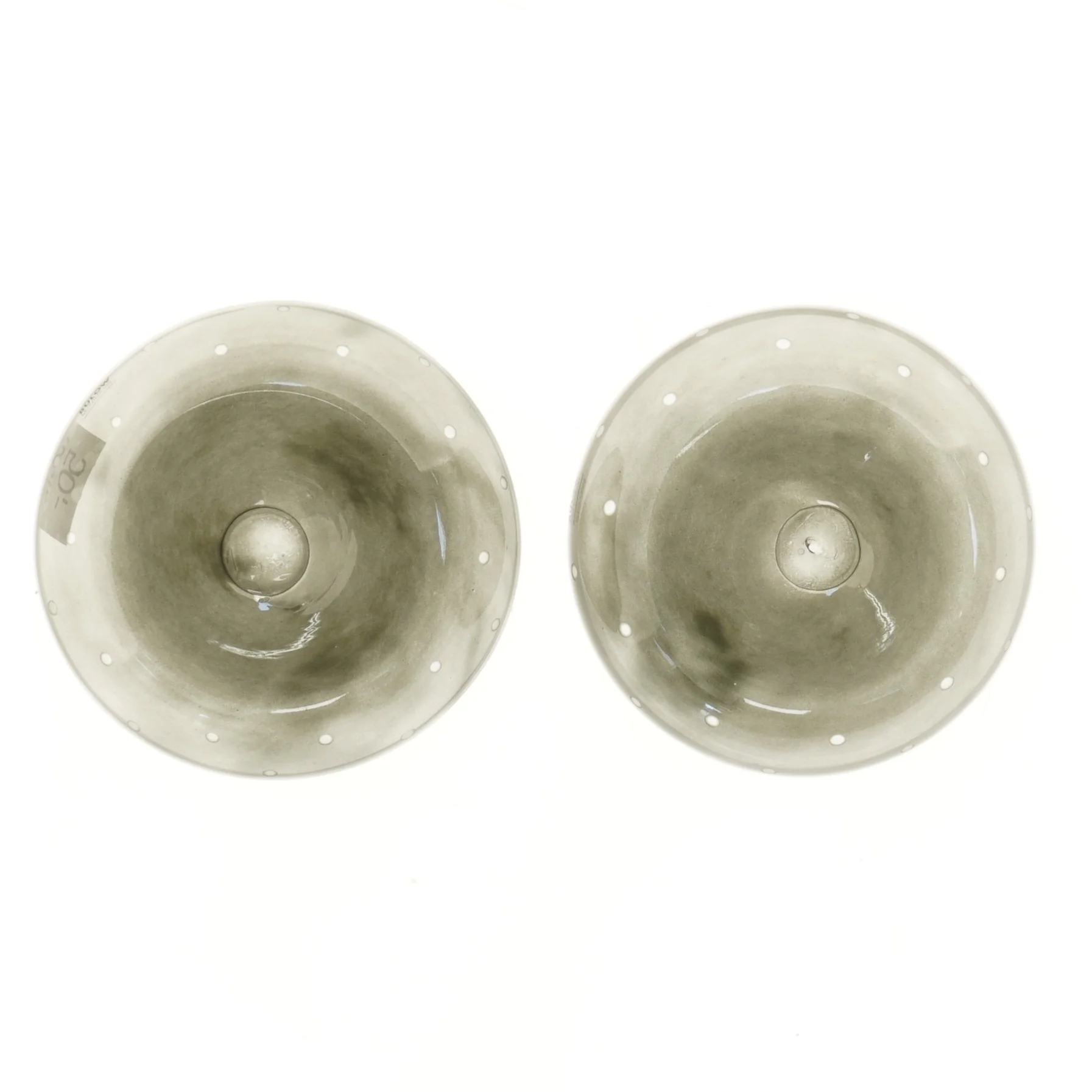Grå glasskåle med hvide prikker fra Bülow (str. Ø 16 cm)