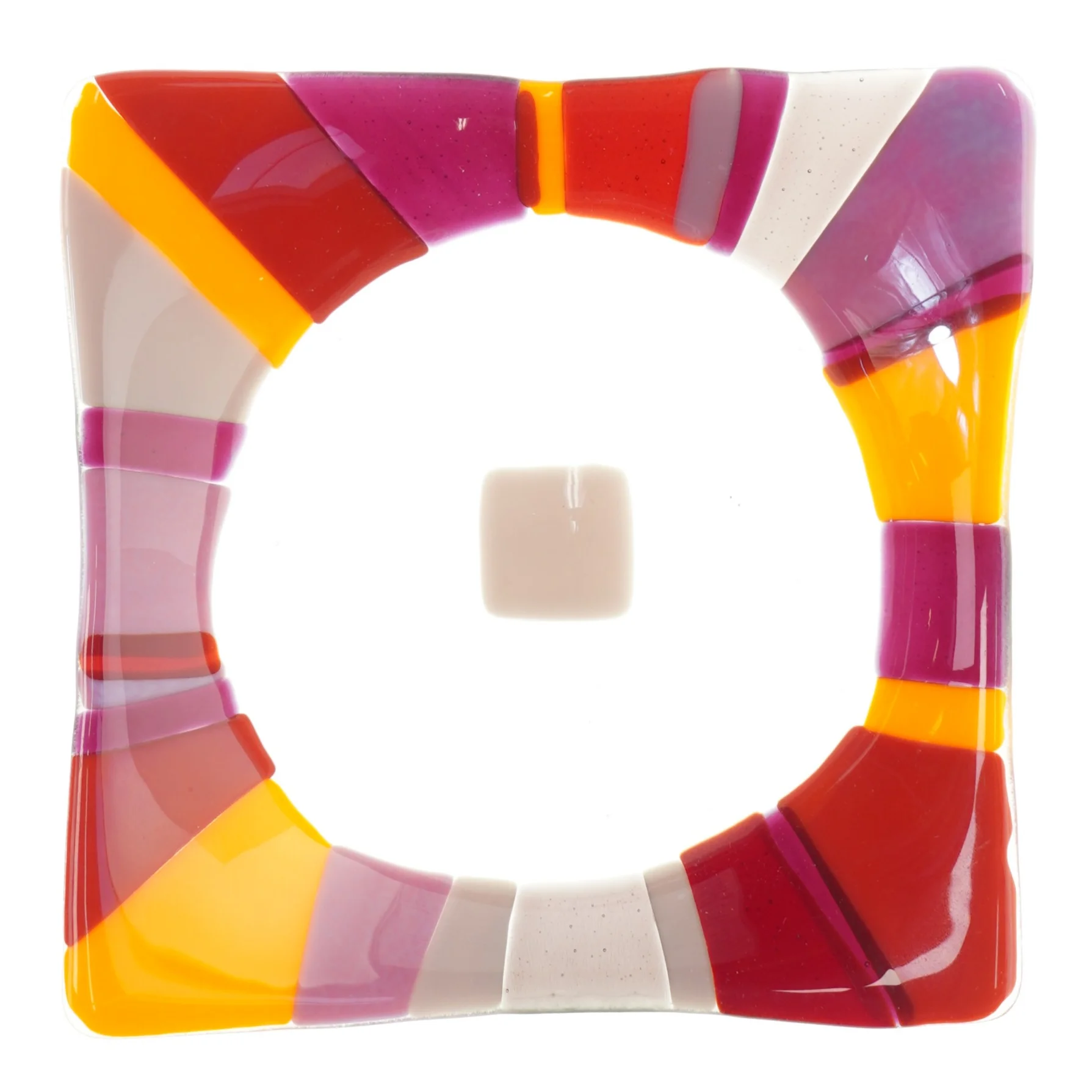 Dekorativ glastallerken (str. 21x21 cm)