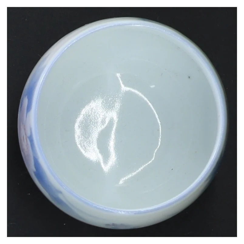 Keramisk skål med blomster (str. Ø 7 cm)