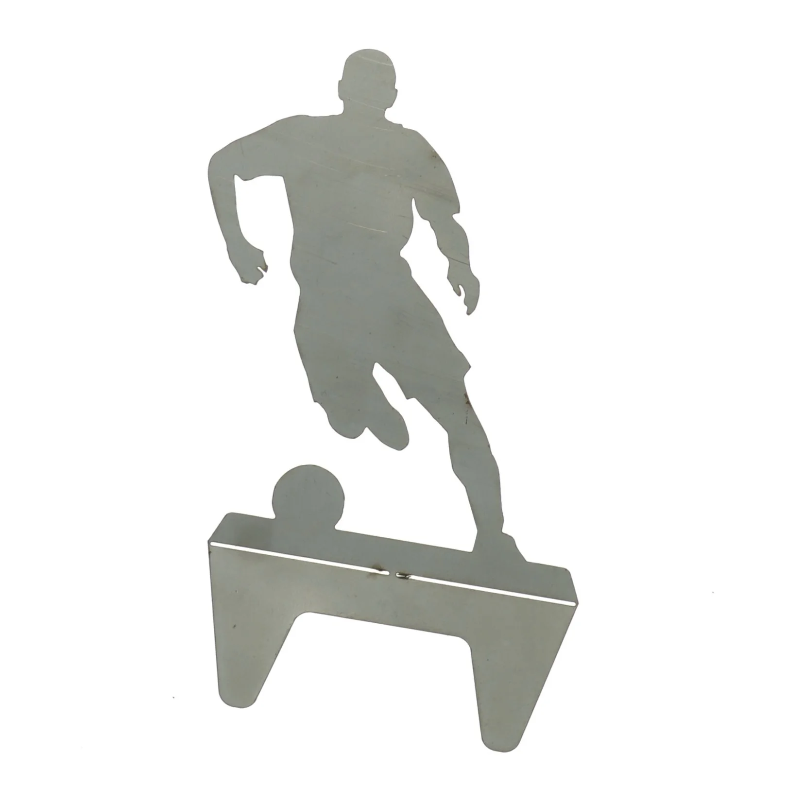 Metalsilhuet af fodboldspiller (str. 20 cm)