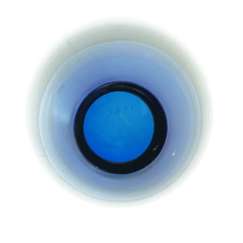 Blå glasvase (str. 16 cm)