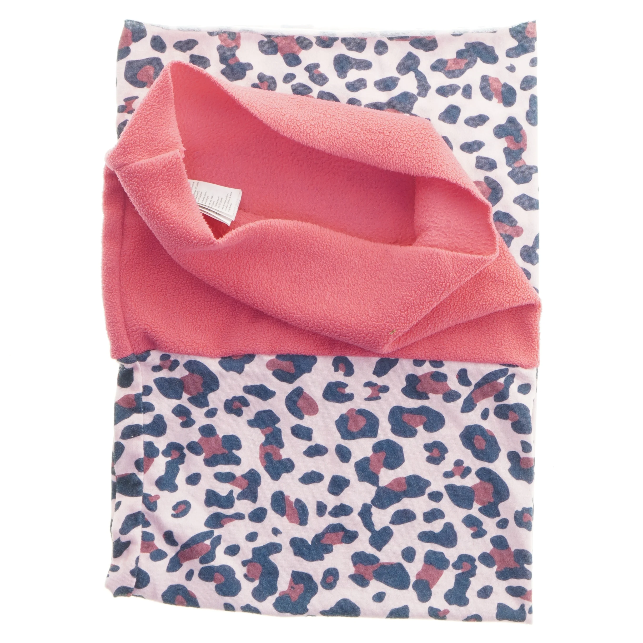 Varm fleece halsedisse med leopardmønster (str. 26x68 cm)