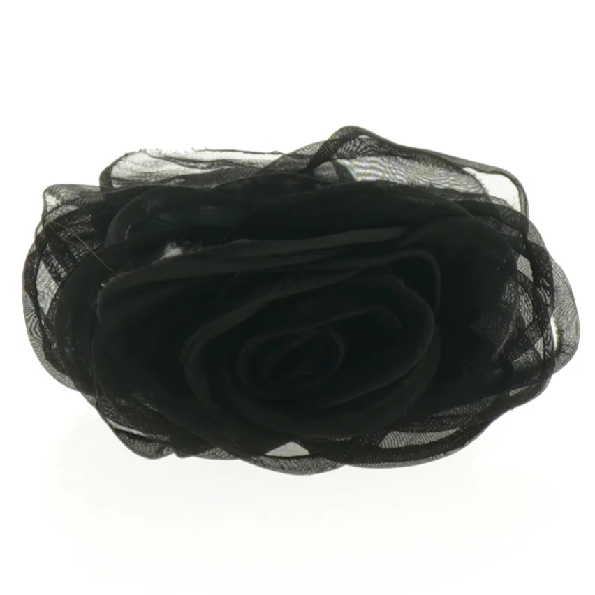 Sort hårklemme med blomst