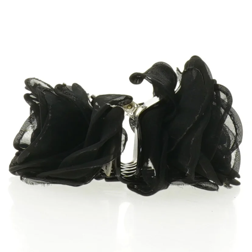 Sort hårklemme med blomst