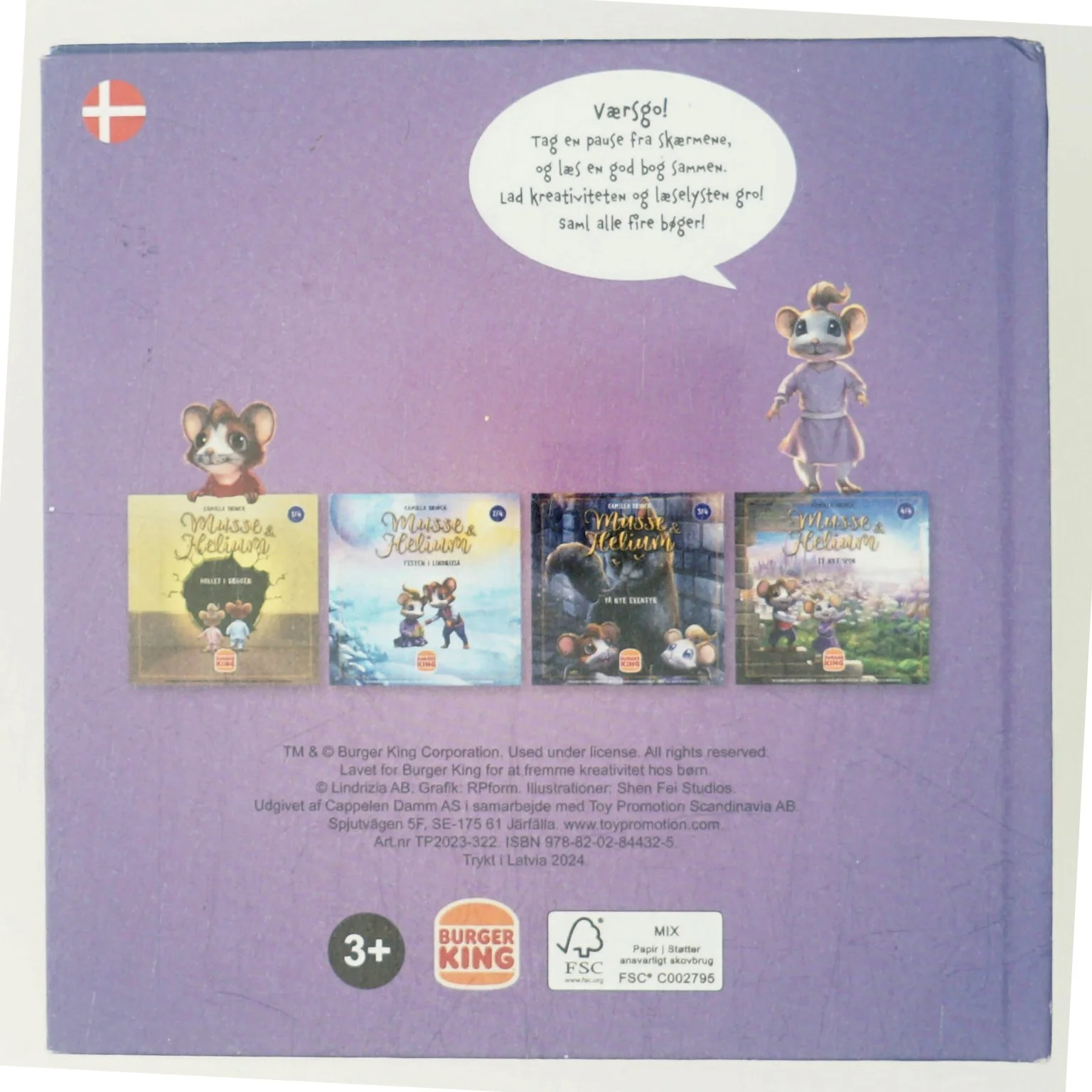 Musse & Helium bog fra Burger King af Camilla Brinck (Bog)