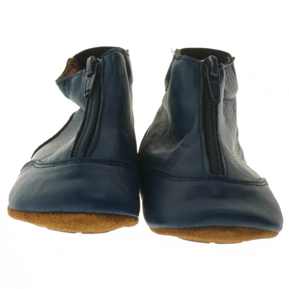 Blå børnesko med lynlås fra EN FANT (str. 26 )