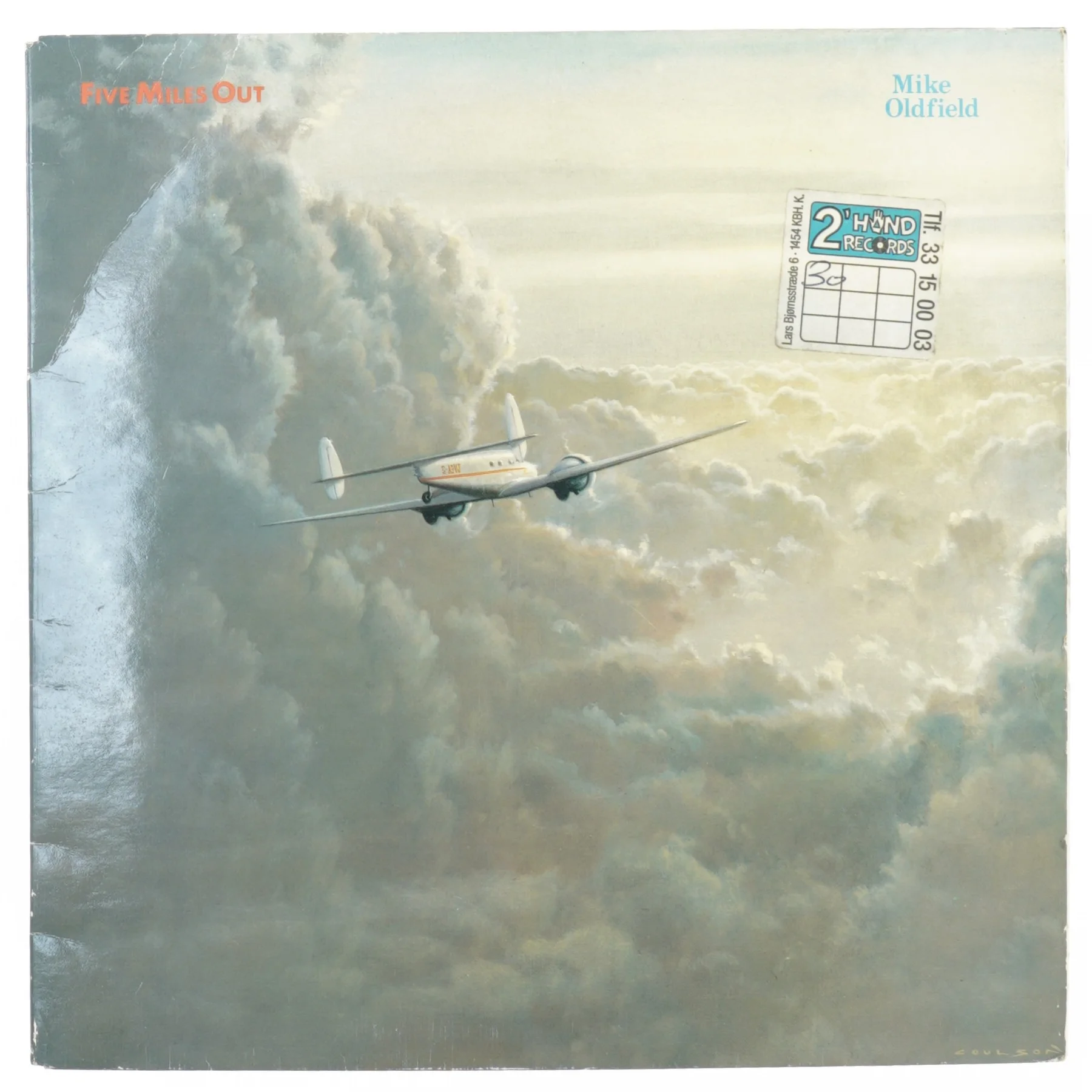 Lp plade five miles out, Mike Oldfield fra Virgin (str. 31 x 31 cm)