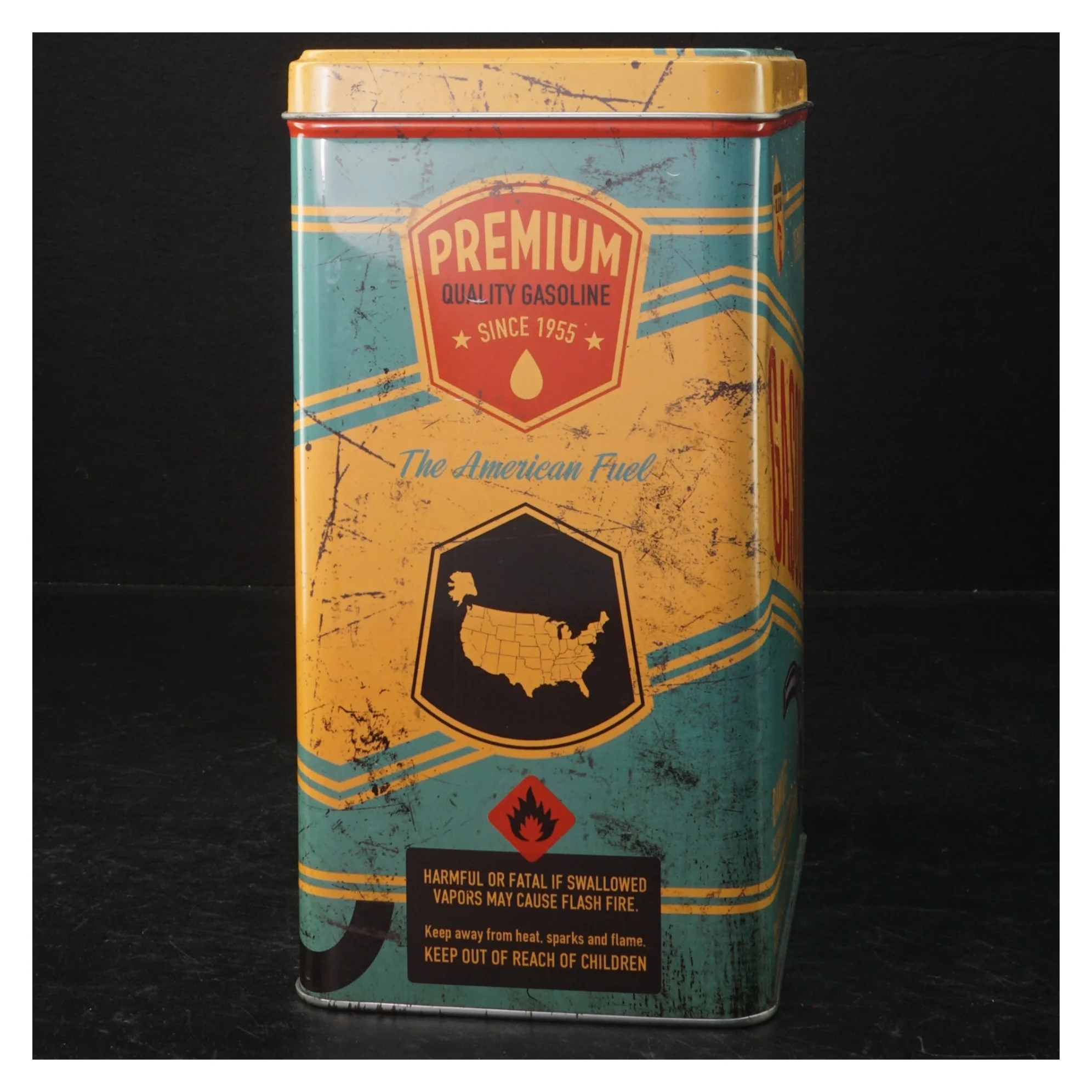 Metaldåse med Gasoline-tema