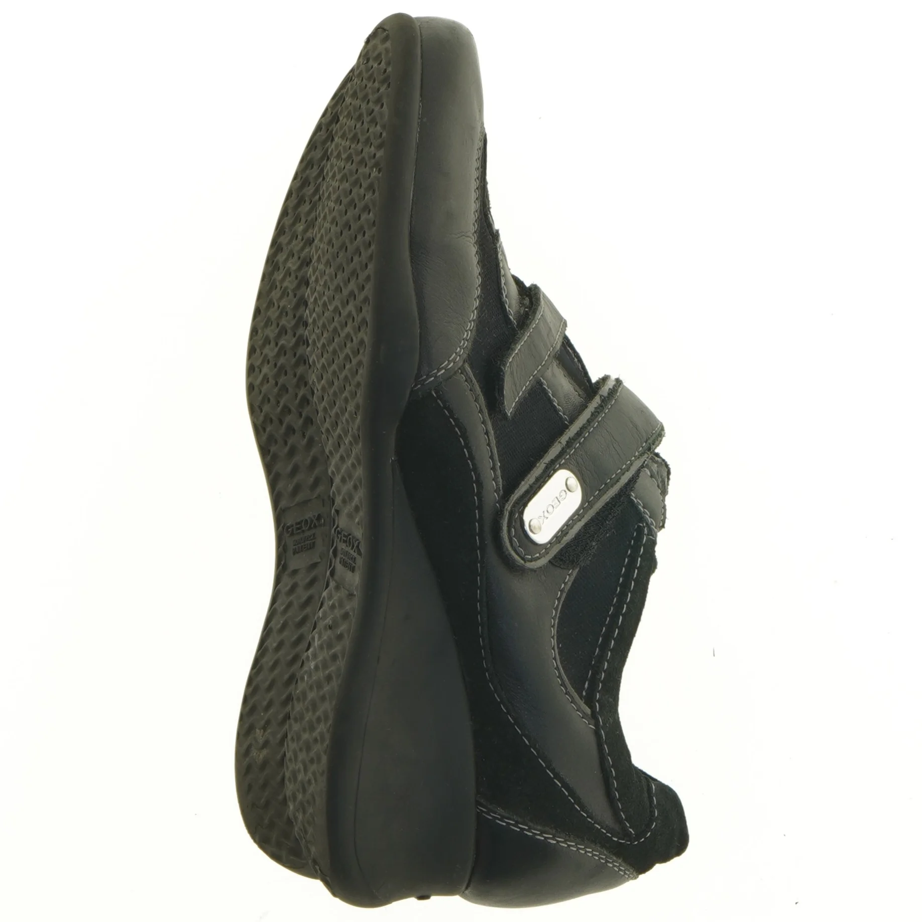 Sorte lædersko med velcro fra Geox (str. 36,5)