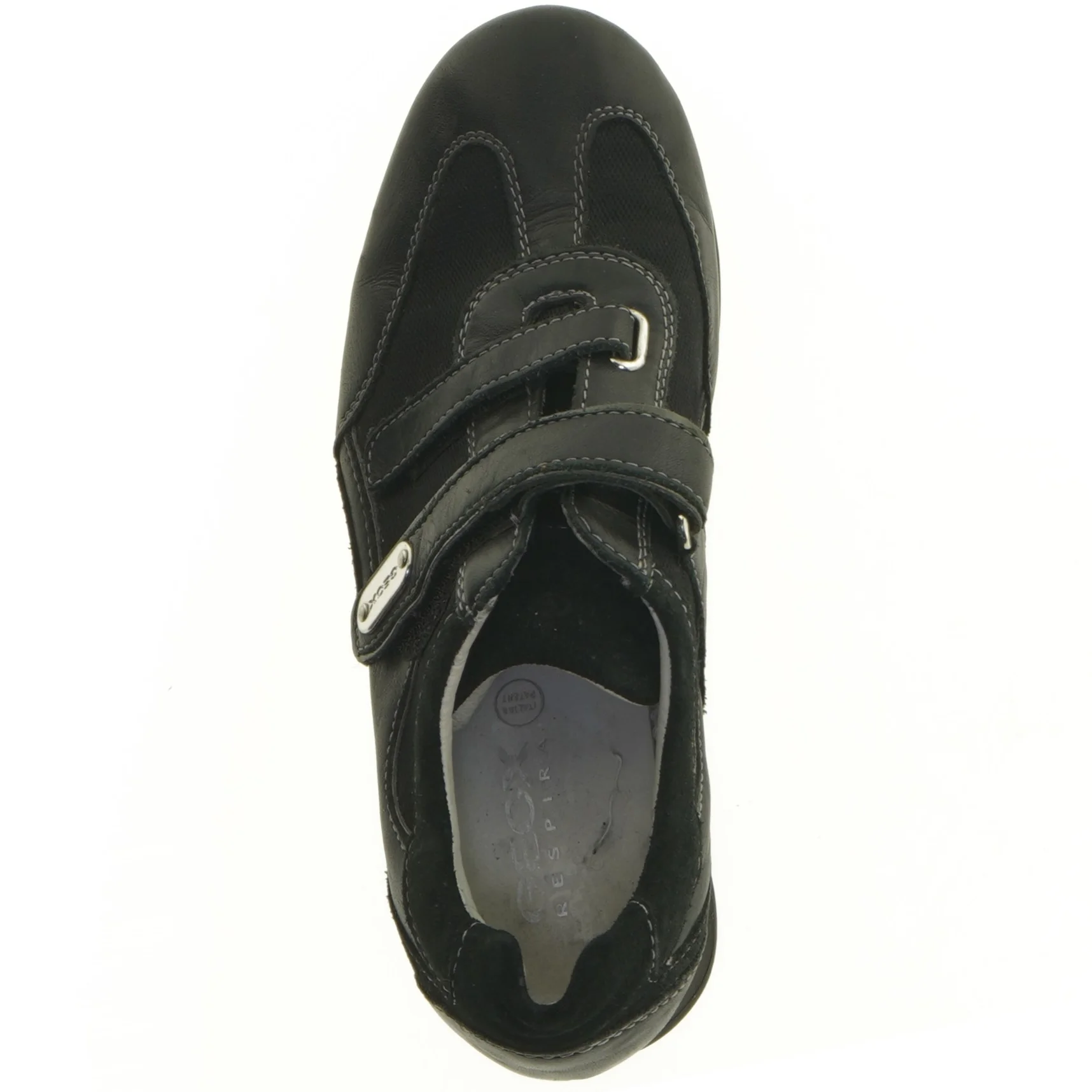 Sorte lædersko med velcro fra Geox (str. 36,5)