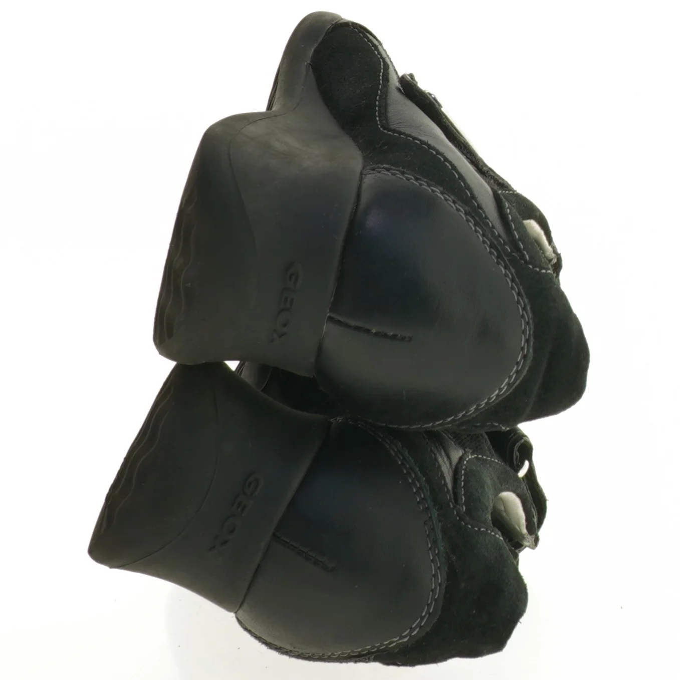 Sorte lædersko med velcro fra Geox (str. 36,5)