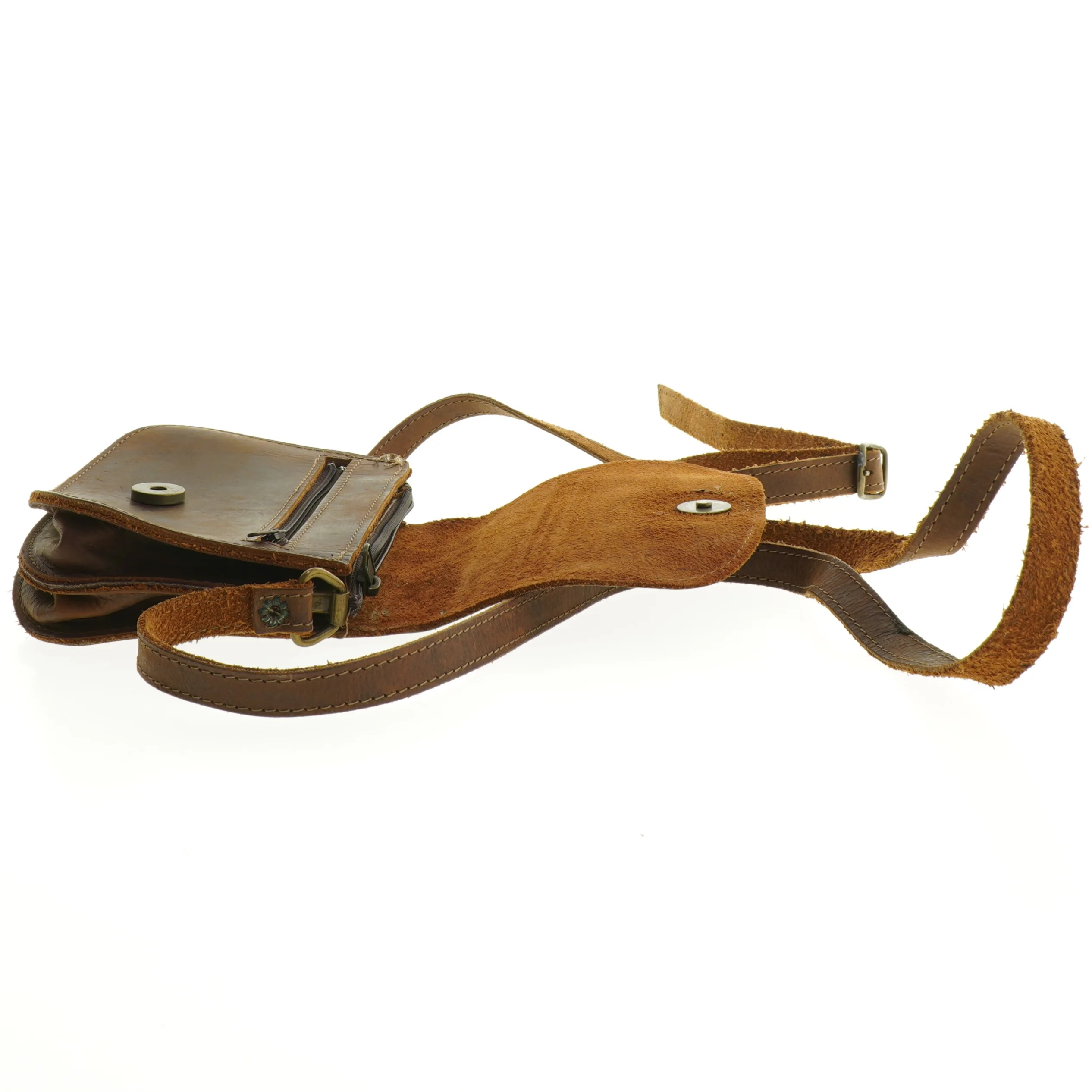 Læder skuldertaske (str. 18 x 13 cm)