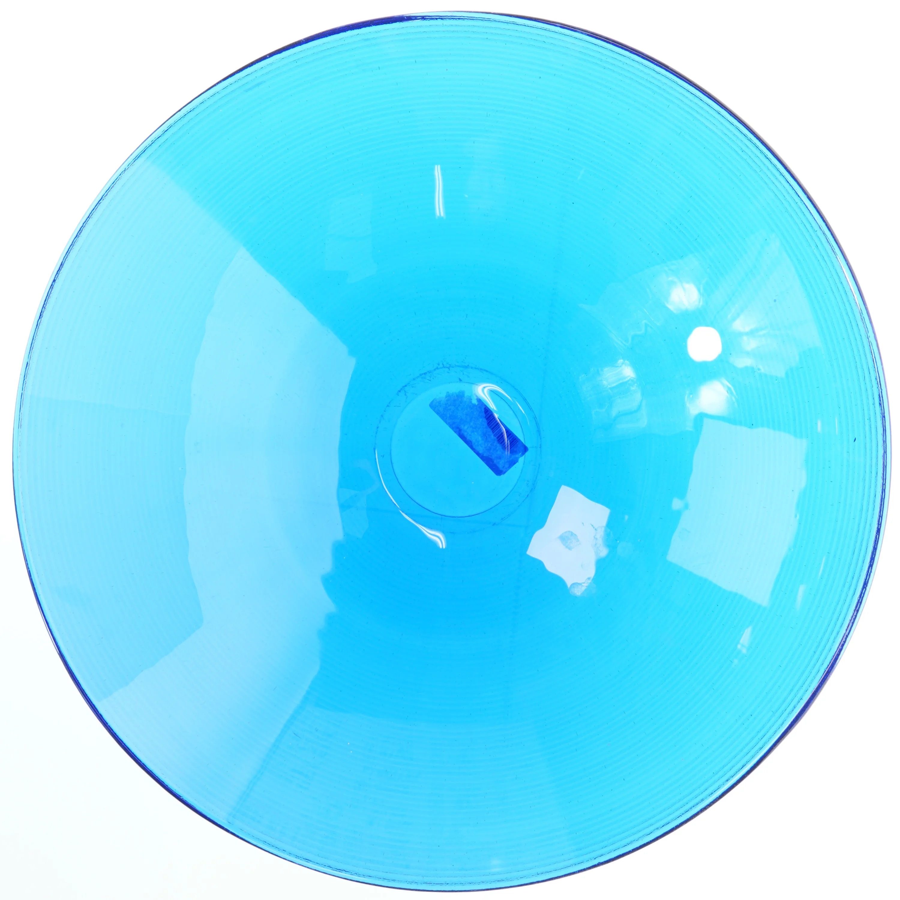 Blå glas skål (str. Ø. 39 cm)