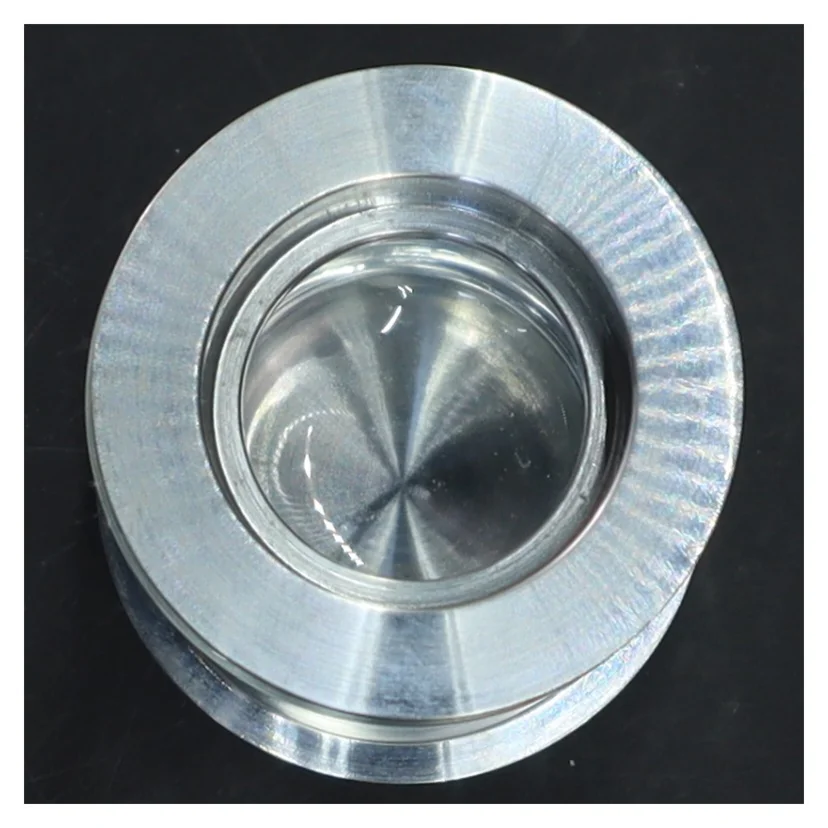 Cylindrisk glasbeholder med metalbånd (str. 15,5x7 cm)