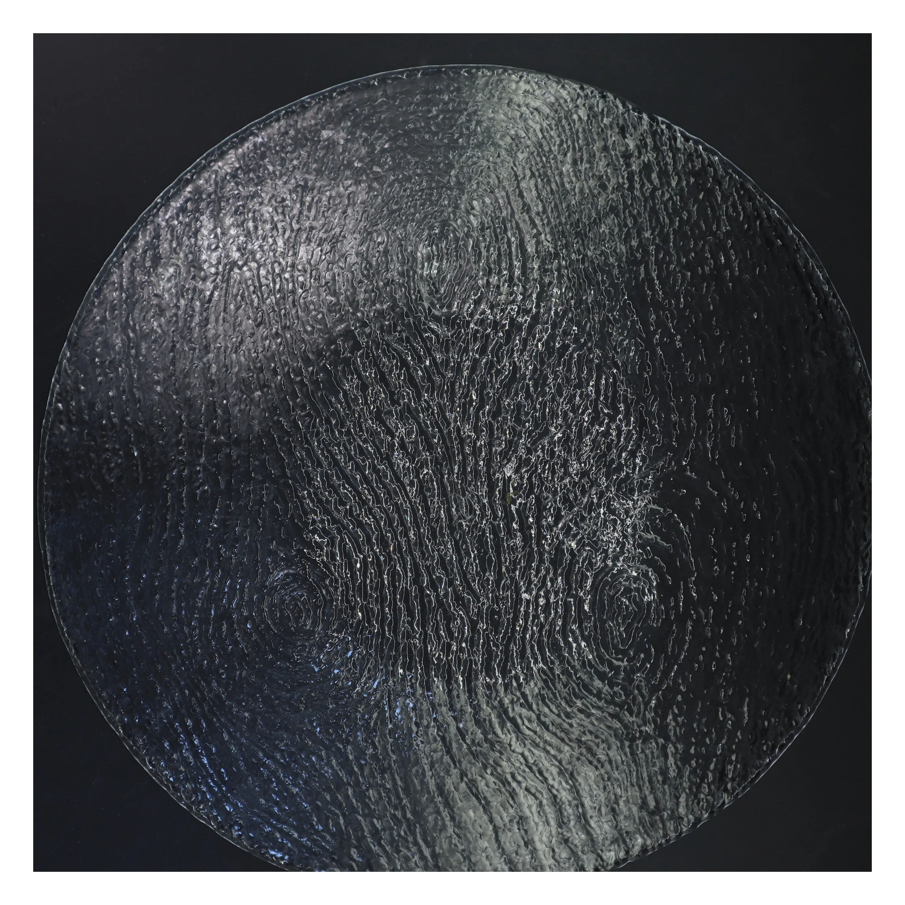 Glasfad med mønster (str. Ø 39x5 cm)