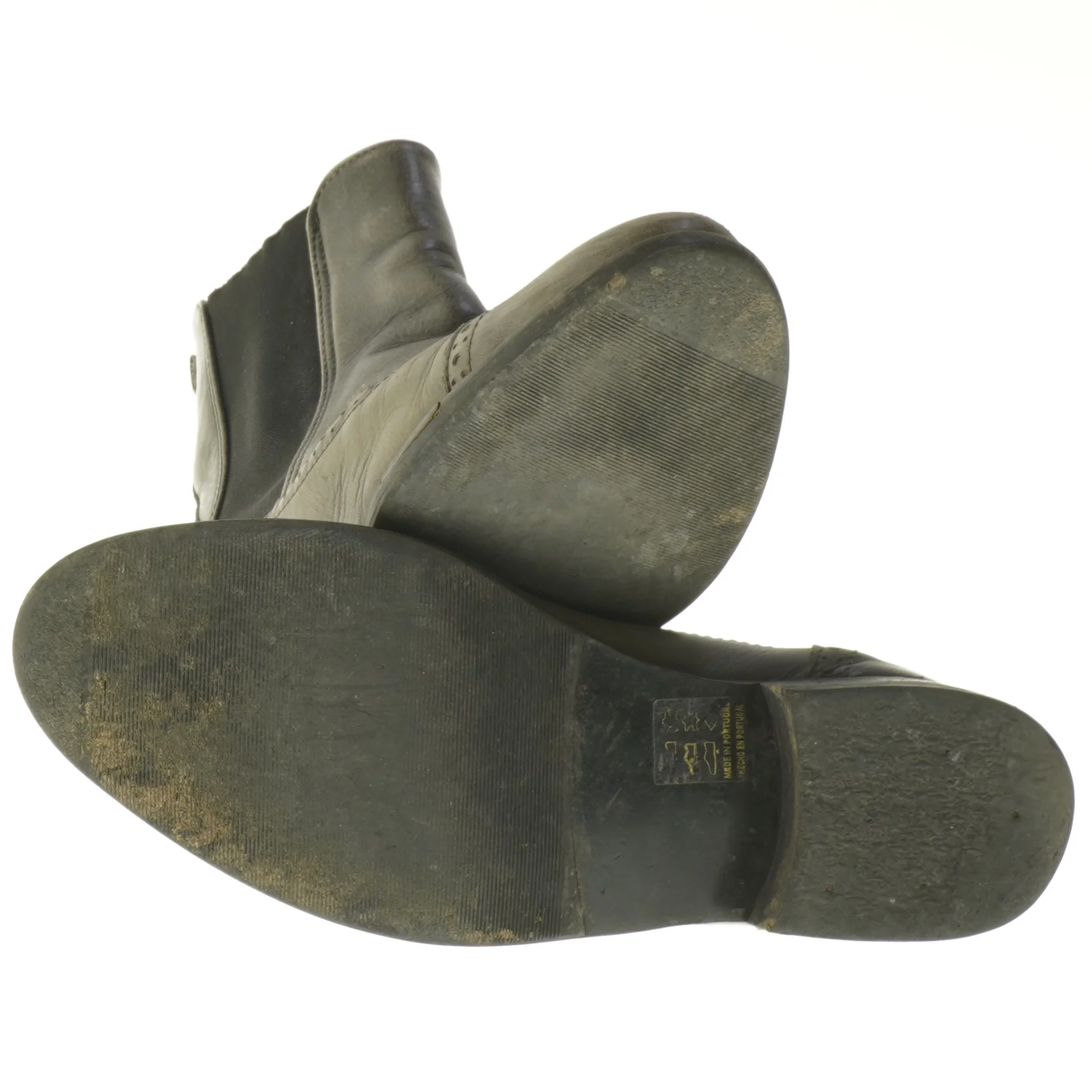 Grå læderstøvler (str. 38 )