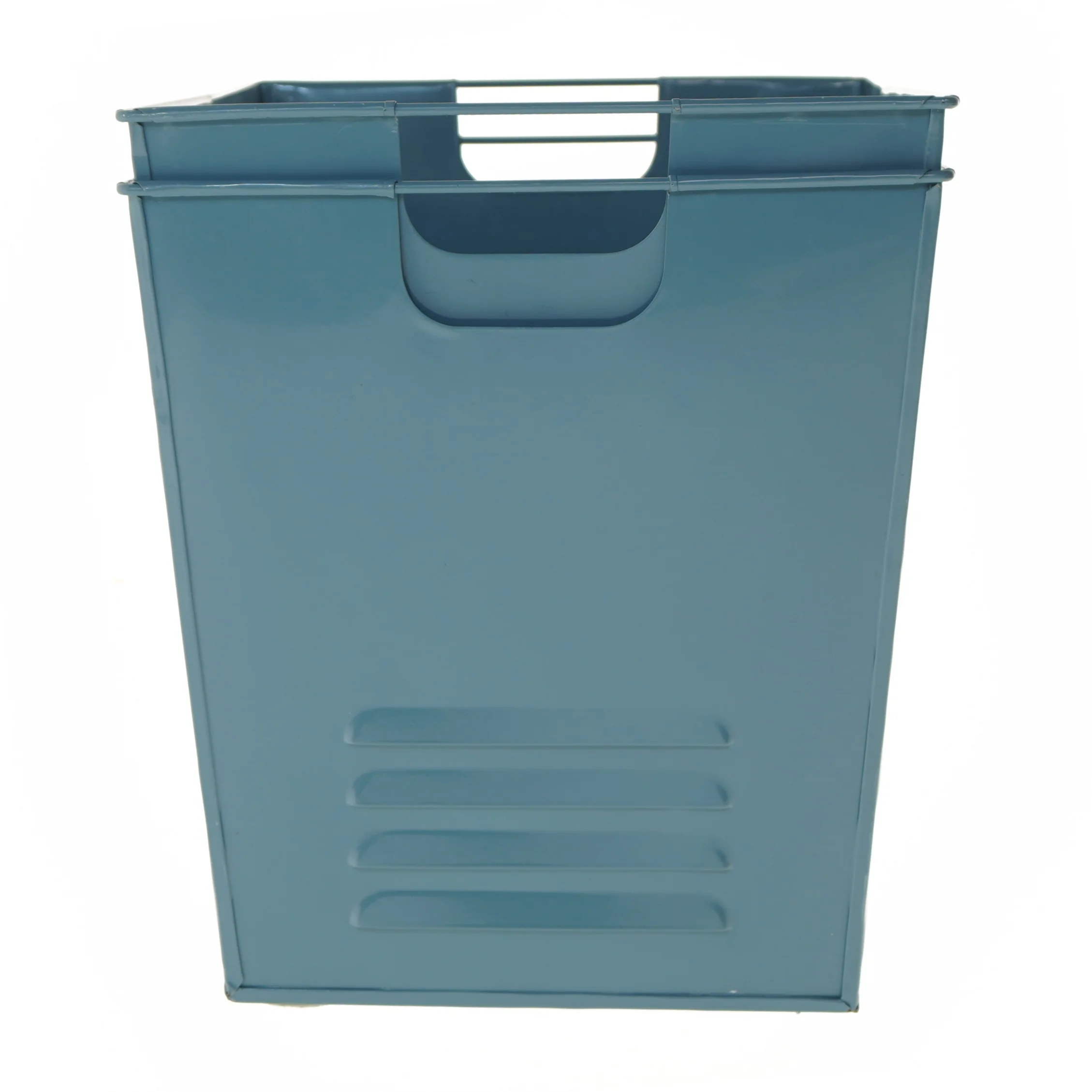 Blå metalopbevaringskurv (str. 35x28x30 cm)