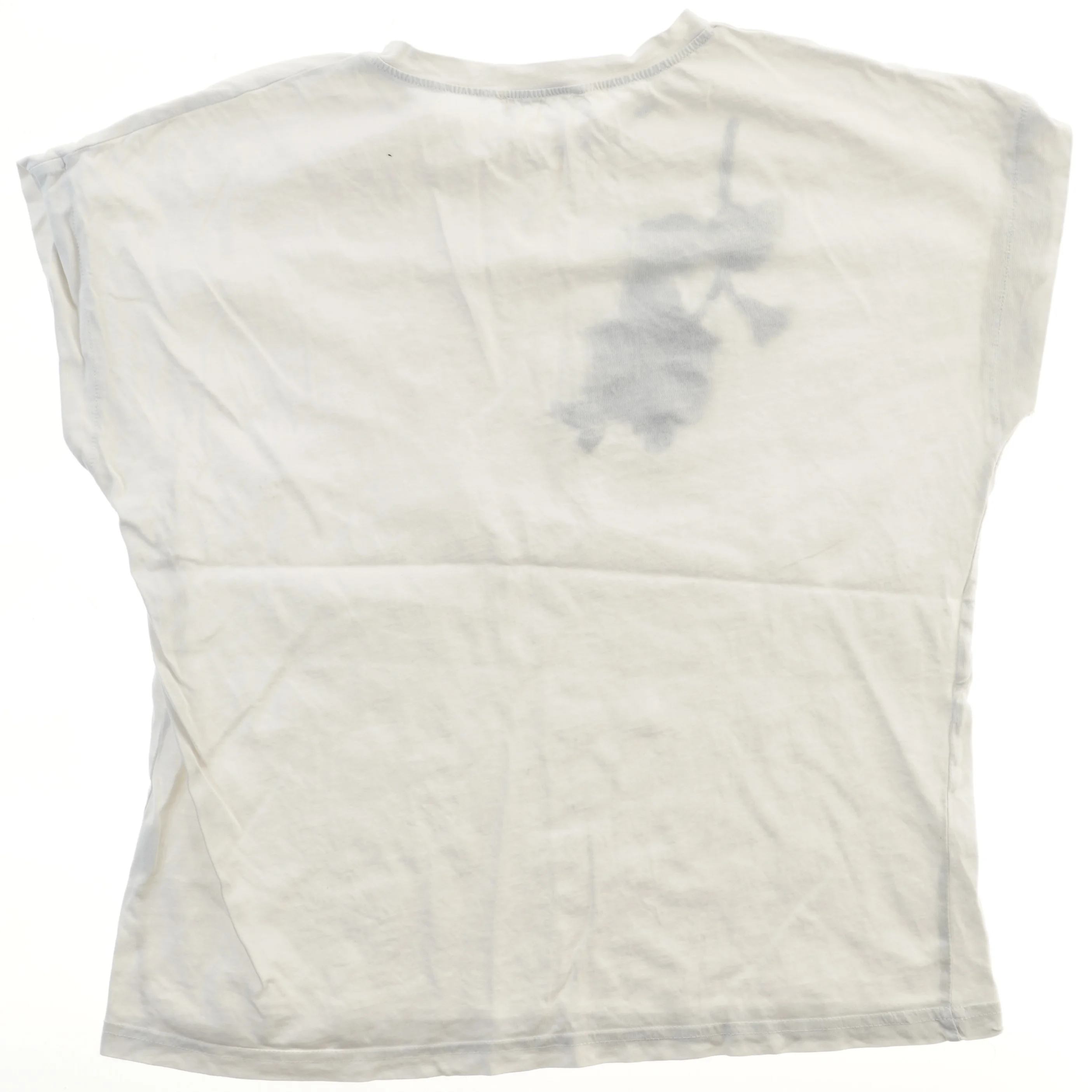 Hvid T-shirt med blomsterbroderi fra Zara (str. M)