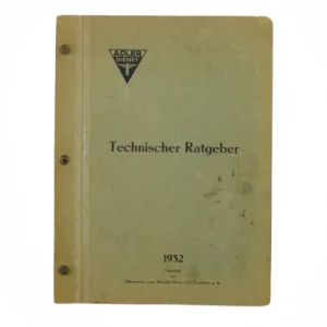 Technischer ratgeber 1932 fra Adler Dienst (str. 30 x 23 cm)
