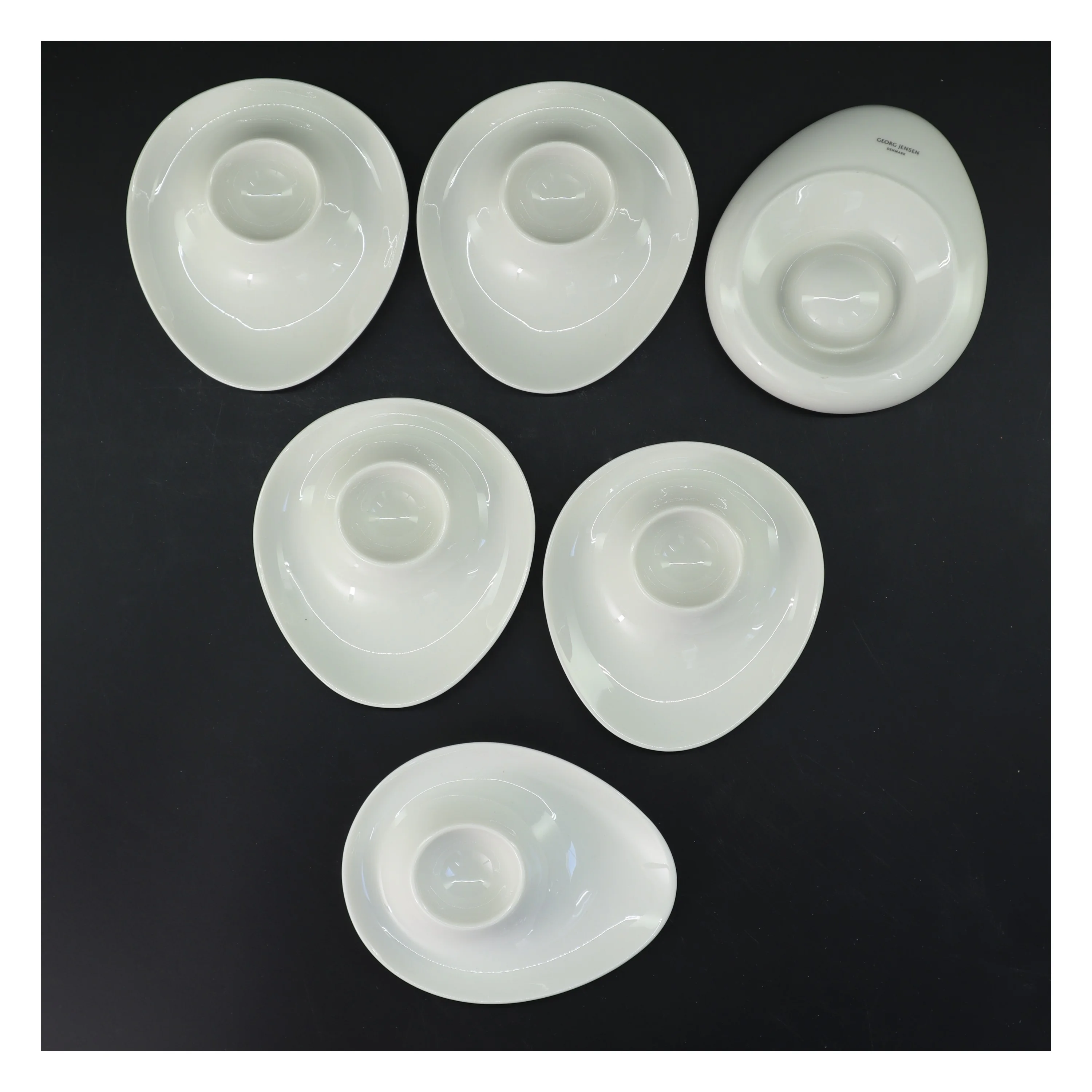 6 stk porcelæn æggebægre fra Georg Jensen (str. 6 stk 14 cm)