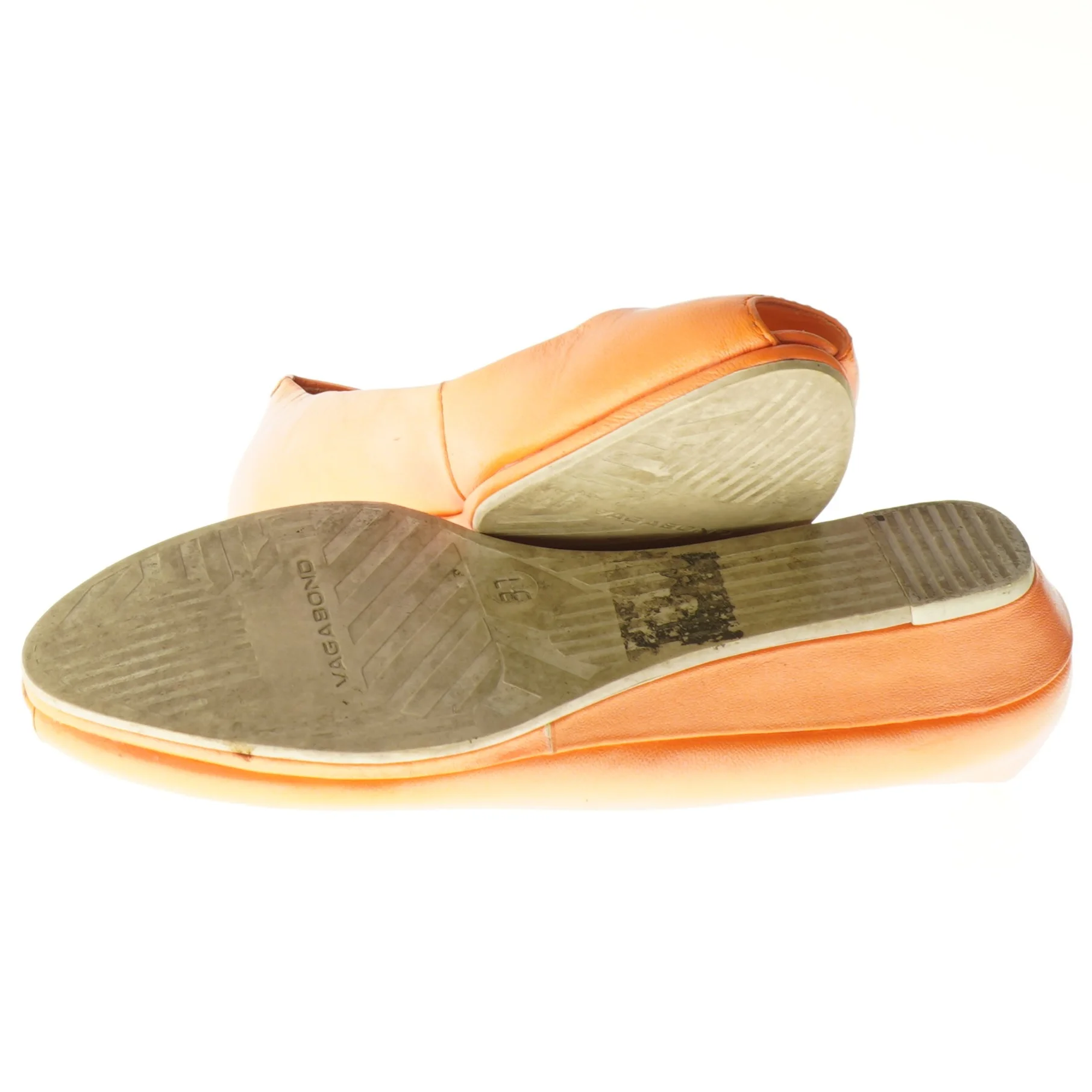 Orange læder ballerina sko fra Vagabond (str. 37 )