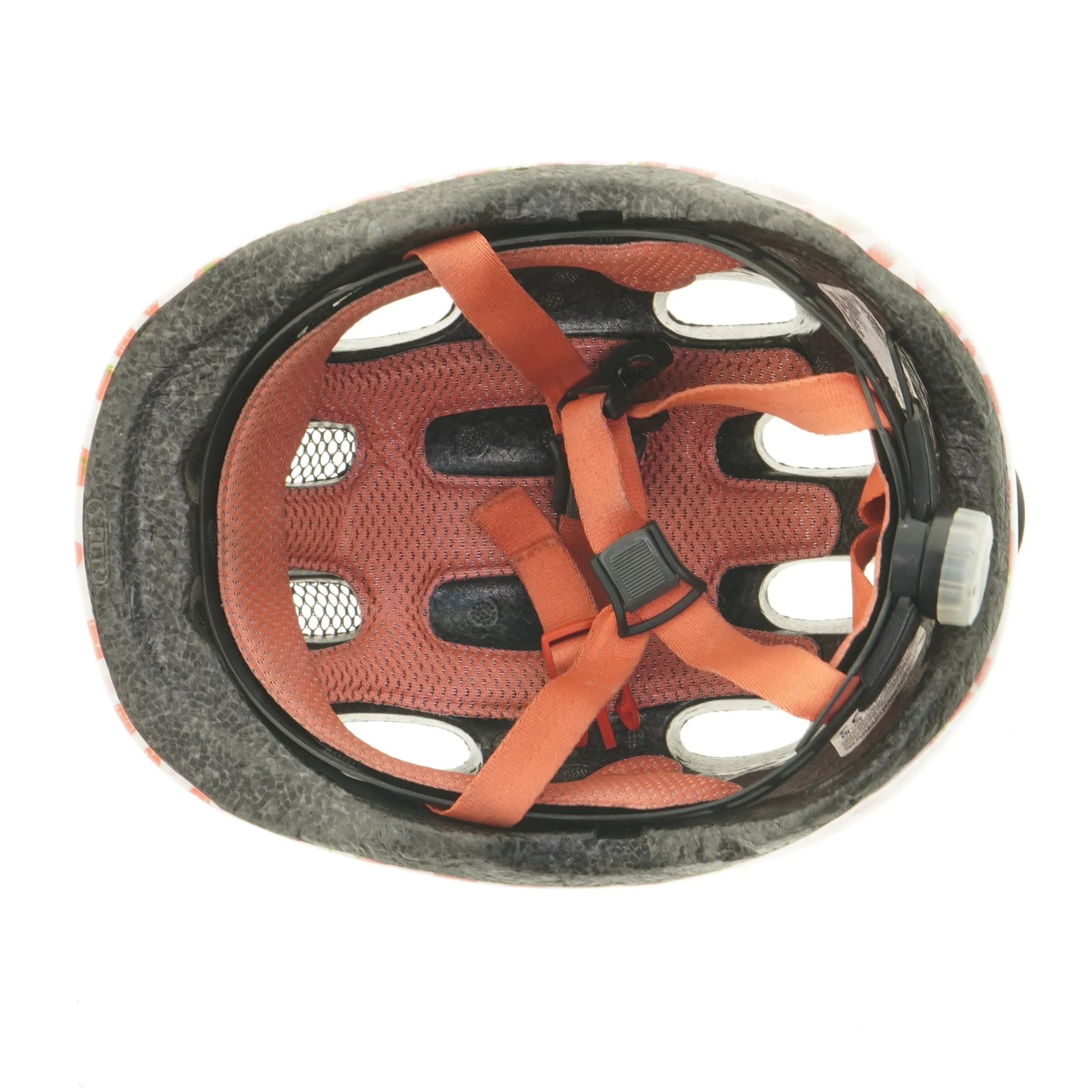 Børnehjelm med jordbærmotiv fra Abus (str. 24 cm)