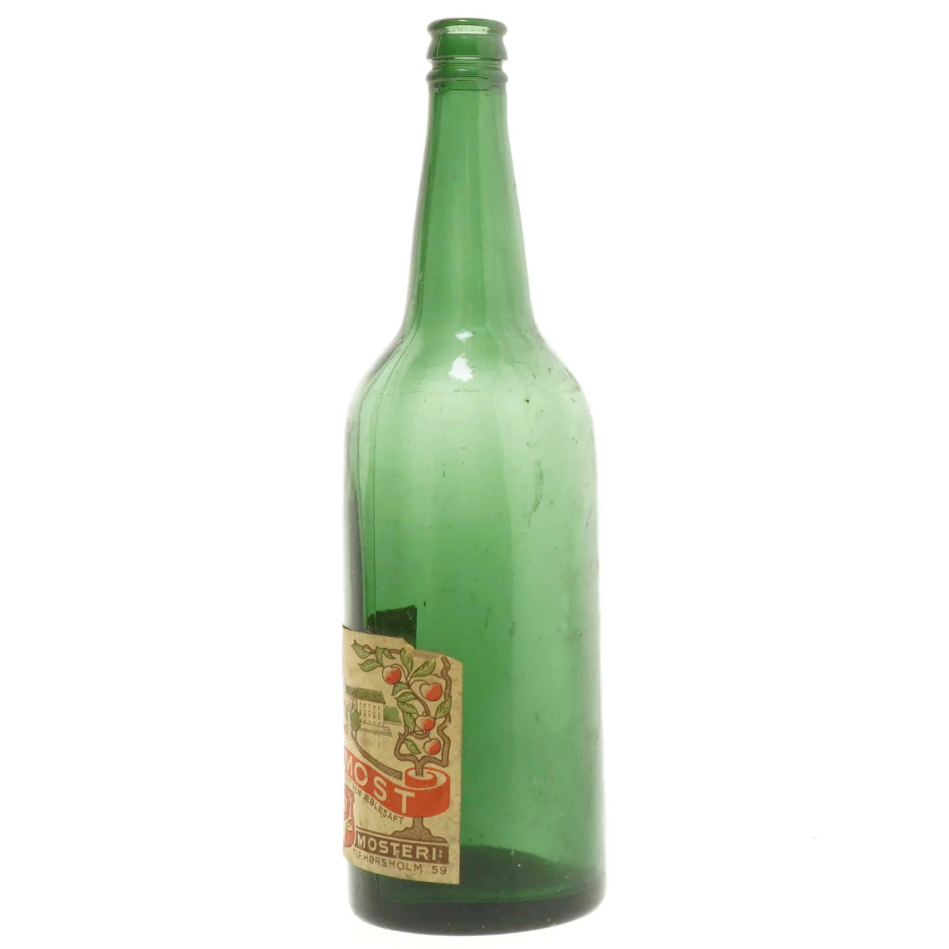 Grøn æblemost flaske (str. 28x8 cm)
