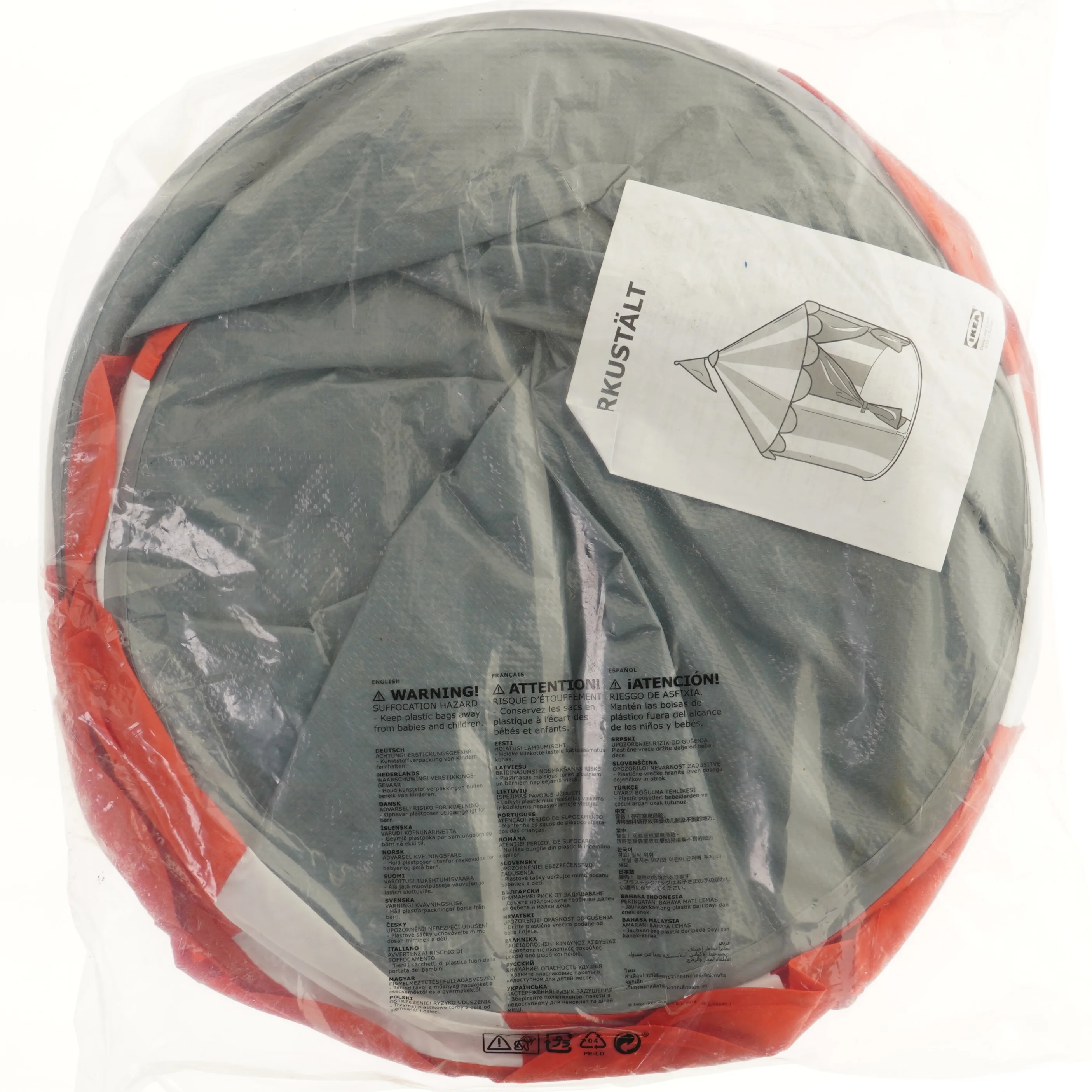 Rødt og hvidt cirkustelt fra IKEA (str. Ø 50 cm)