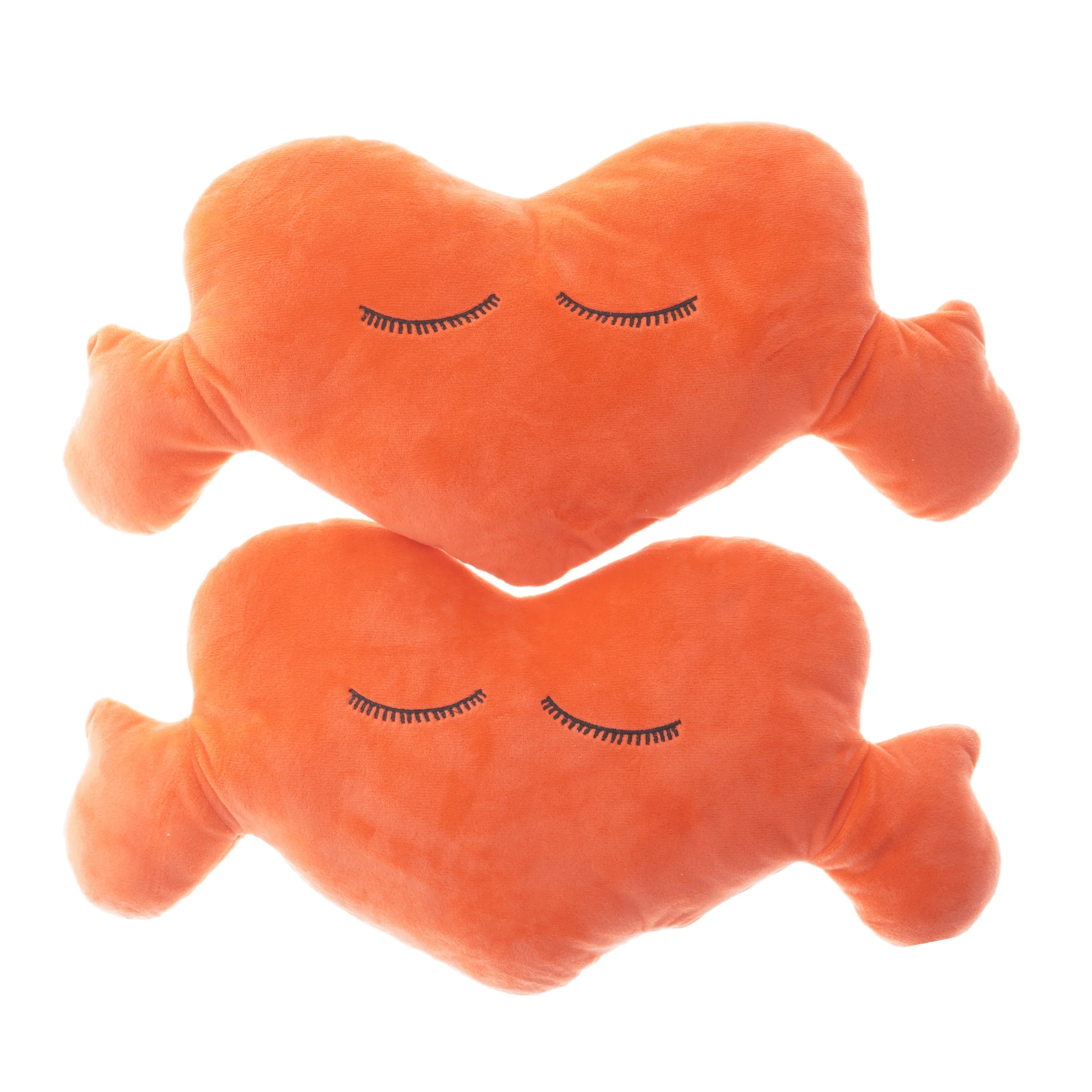 Orange hjertepuder (str. 45x23 cm)