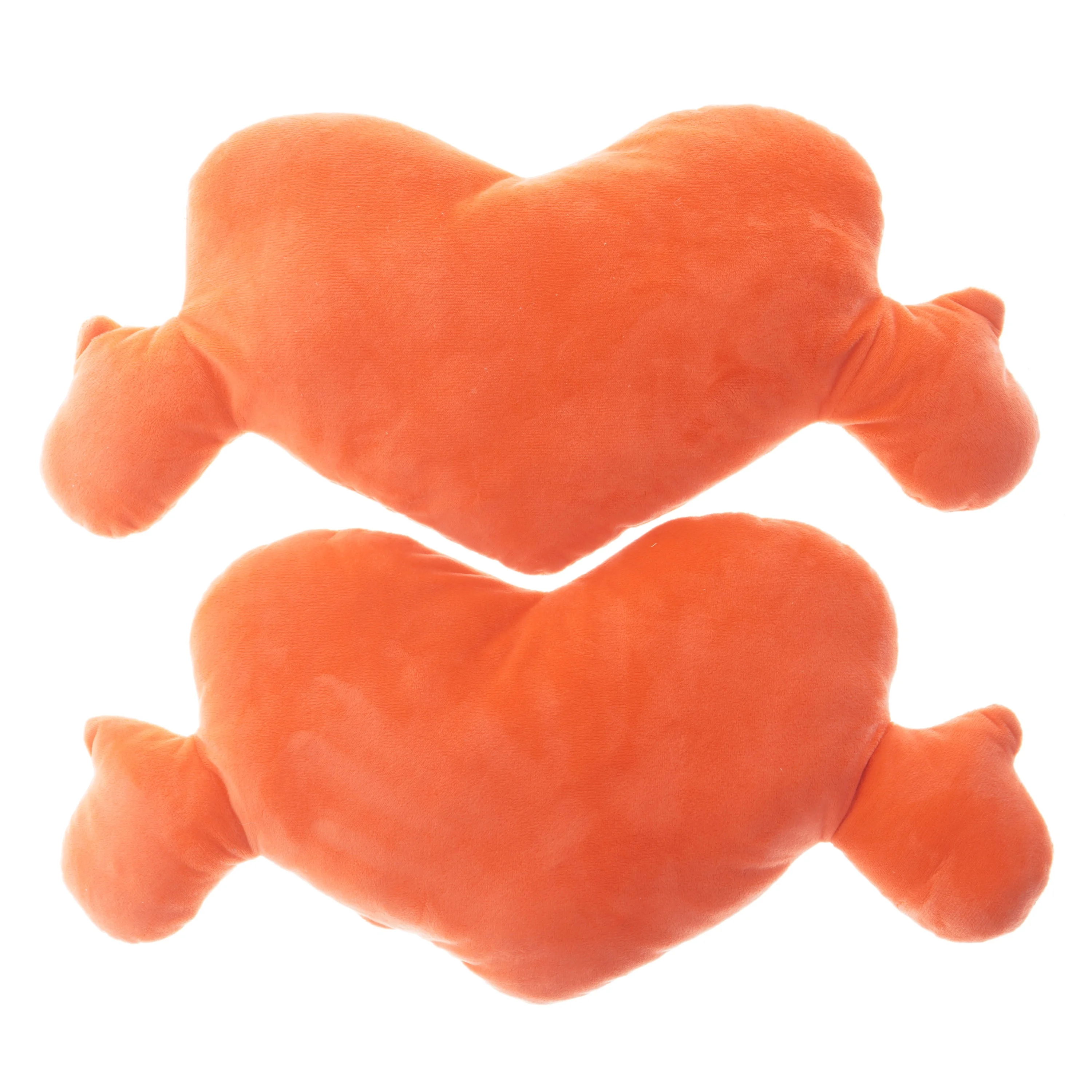 Orange hjertepuder (str. 45x23 cm)