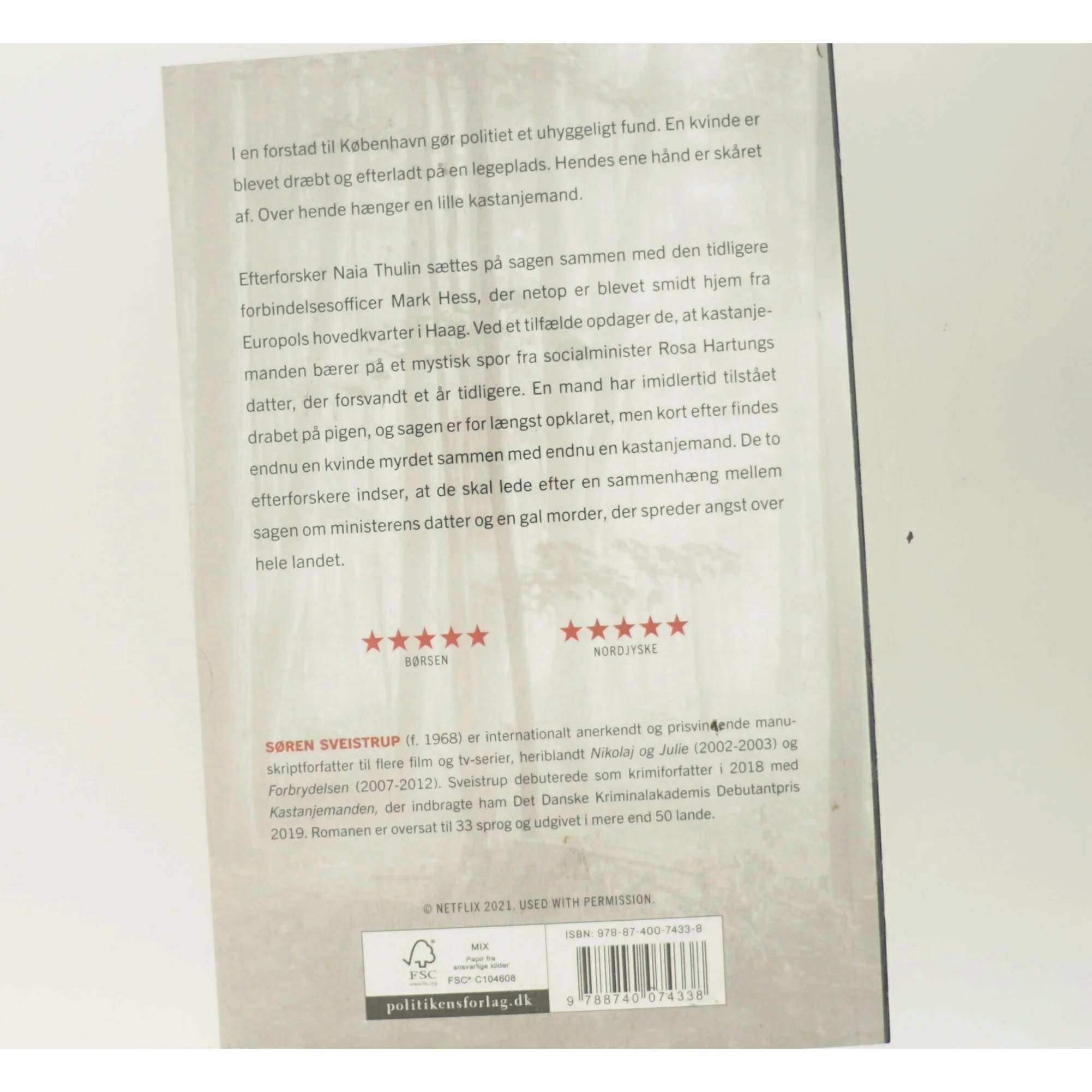 Kastanjemanden af Søren Sveistrup (Bog)