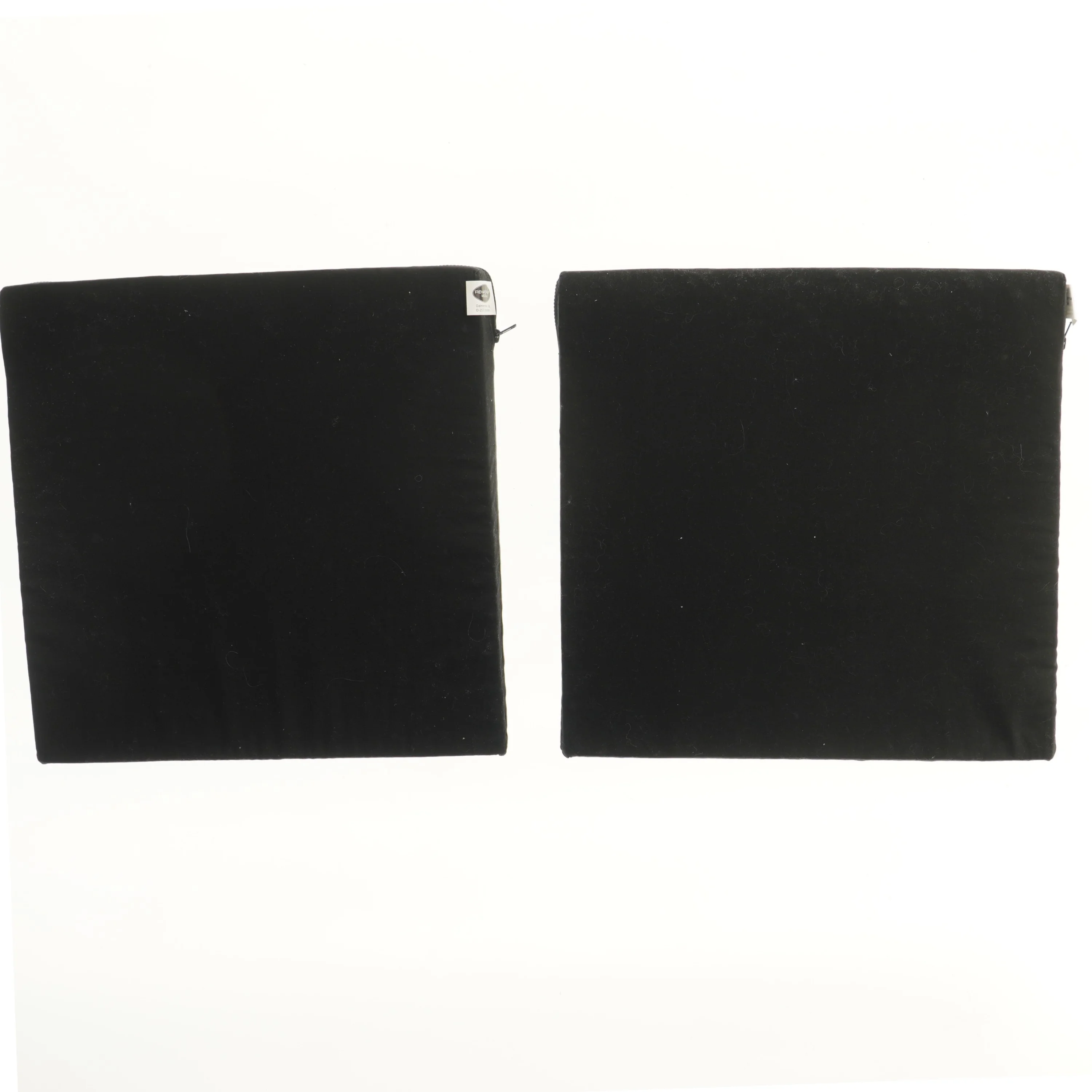 Sorte sædehynder fra Rehaforum Medical (str. 2 styk, 37x36 cm)